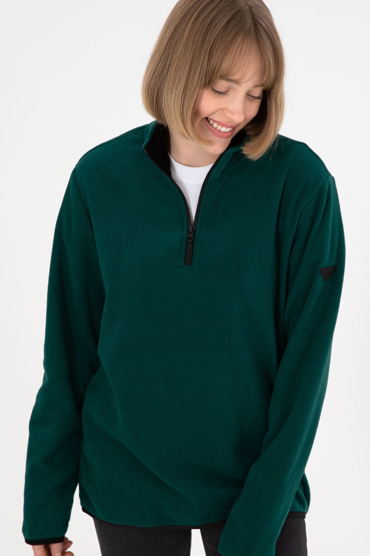 Erkek Koyu Yeşil Basic Sweatshirt 50298085-VR079