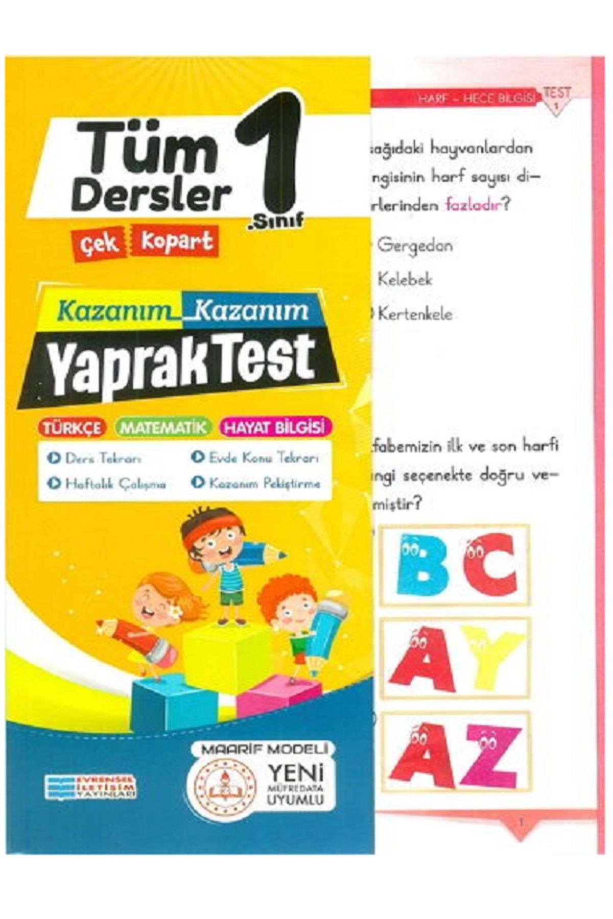 1.Sınıf Evrensel Tüm Dersler Yaprak Test + 1.Sınıf BİLSEM Zeka Oyun Kartları - Zeka Kartları