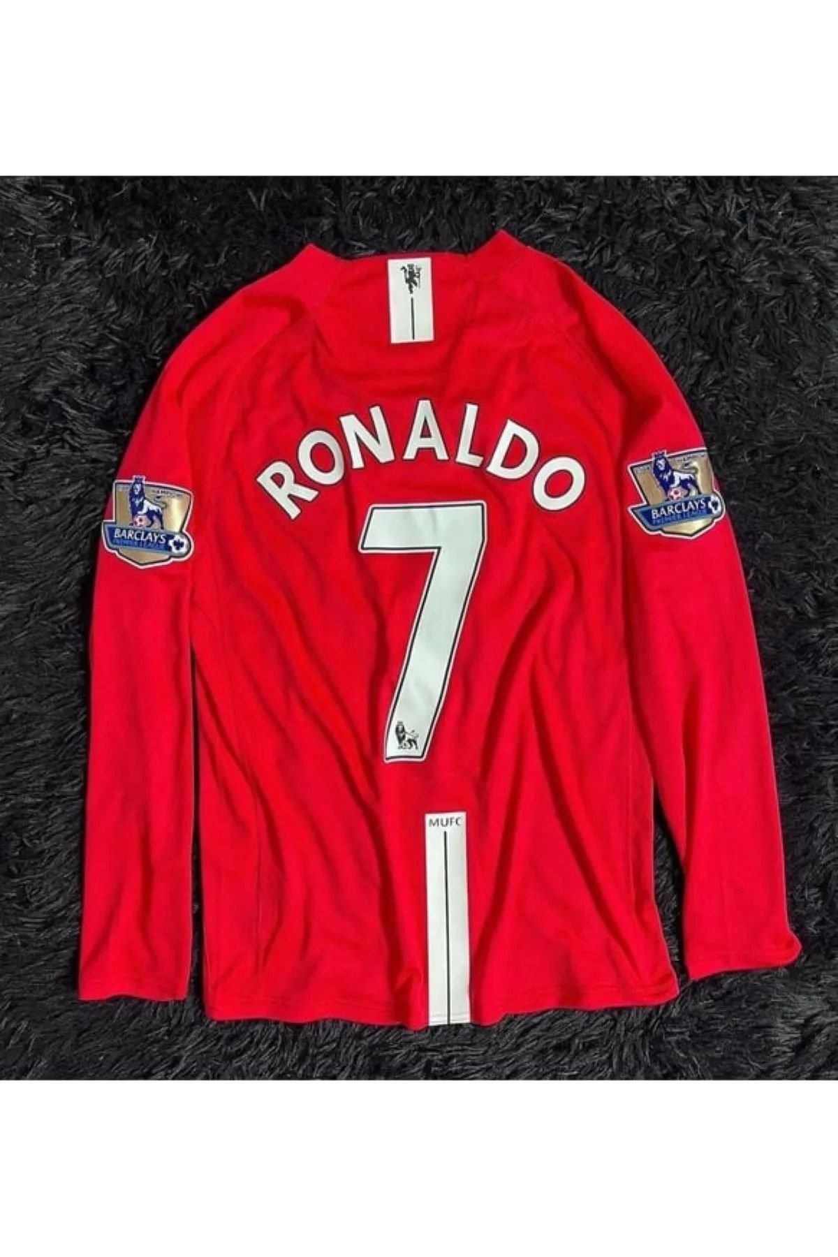 Manchester United. Ronaldo 2008 Moscow Finali Kırmızı Retro Yetişkin Forması Uzun Kollu >AFA2104