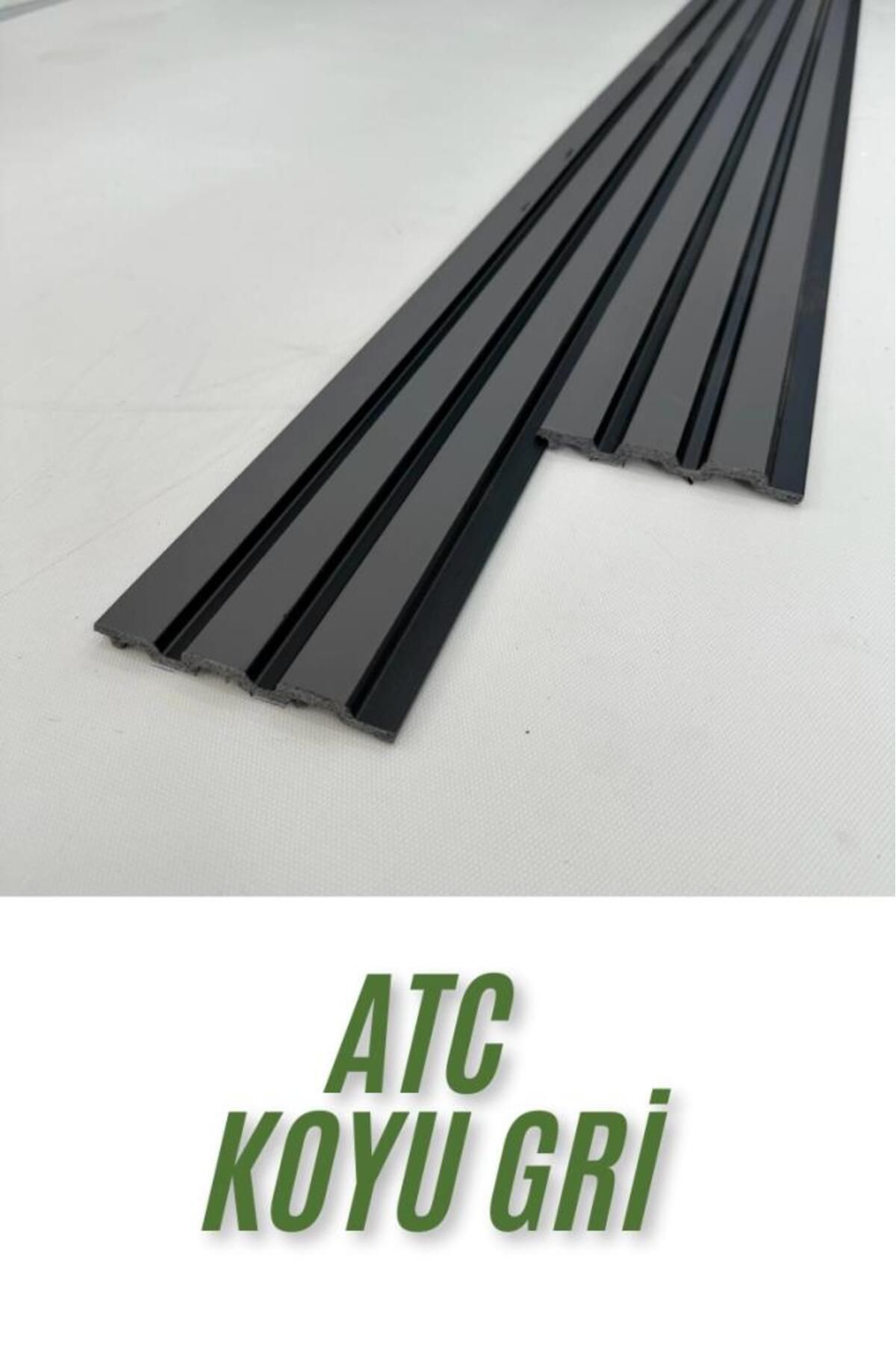 ATC Koyu Gri Model 11cm x290cm 1 Adet  Ev Ofis Konut Dekoratif PVC Lambiri Duvar Kağıdı Paneli