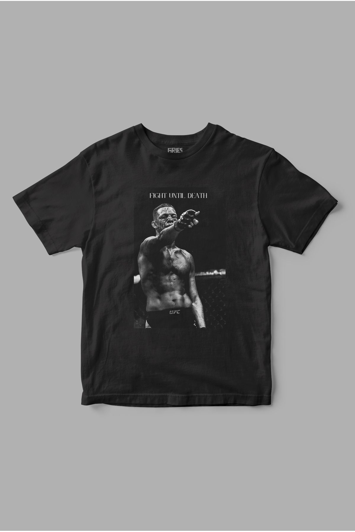 GriesUFC " Fight until death" Baskılı Tişört