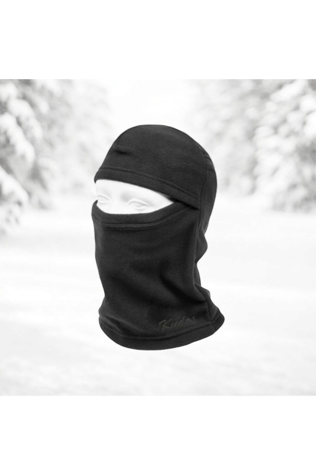 Polar Kar Maskesi Unisex Siyah Renk Termal Polar Maske