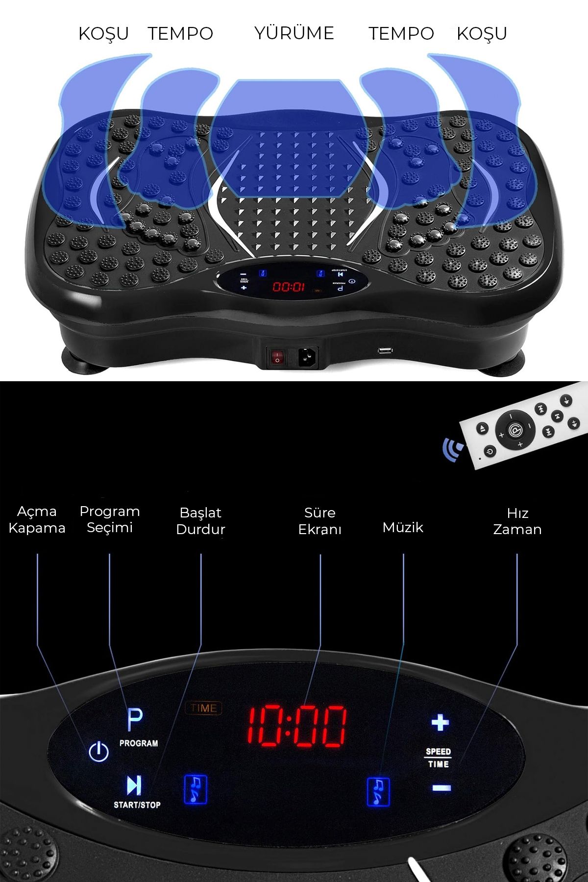 Vibro Vibration Plate Egzersiz Ve Titreşimli Basen Karın Kol Bacak Spor Aleti