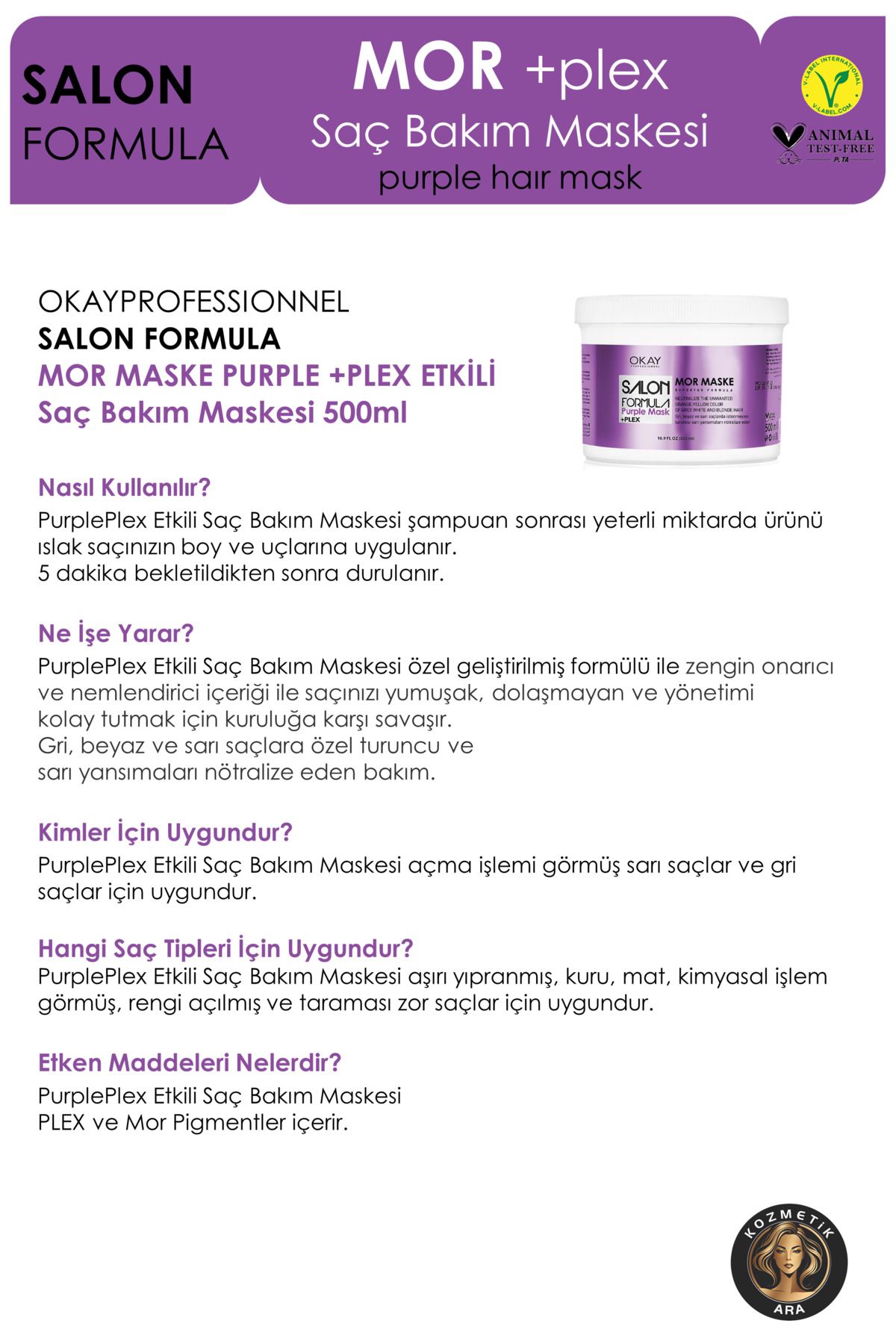 Salon Formula 2'li Set Purple Maske (500ML 500ML) Okay Professıonnel