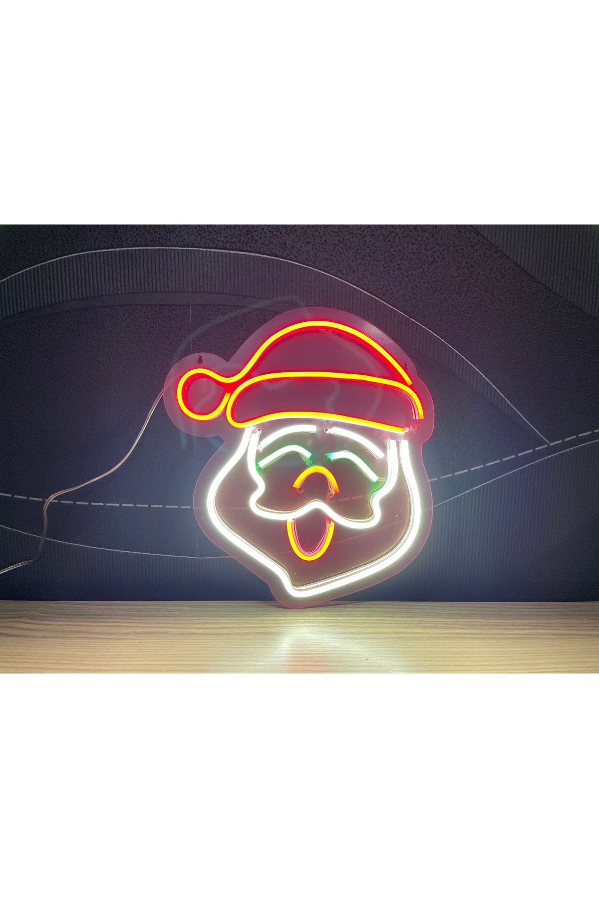 Neon LED Duvar Dekoratif Aydınlatma -Noel Baba, 25x25cm-