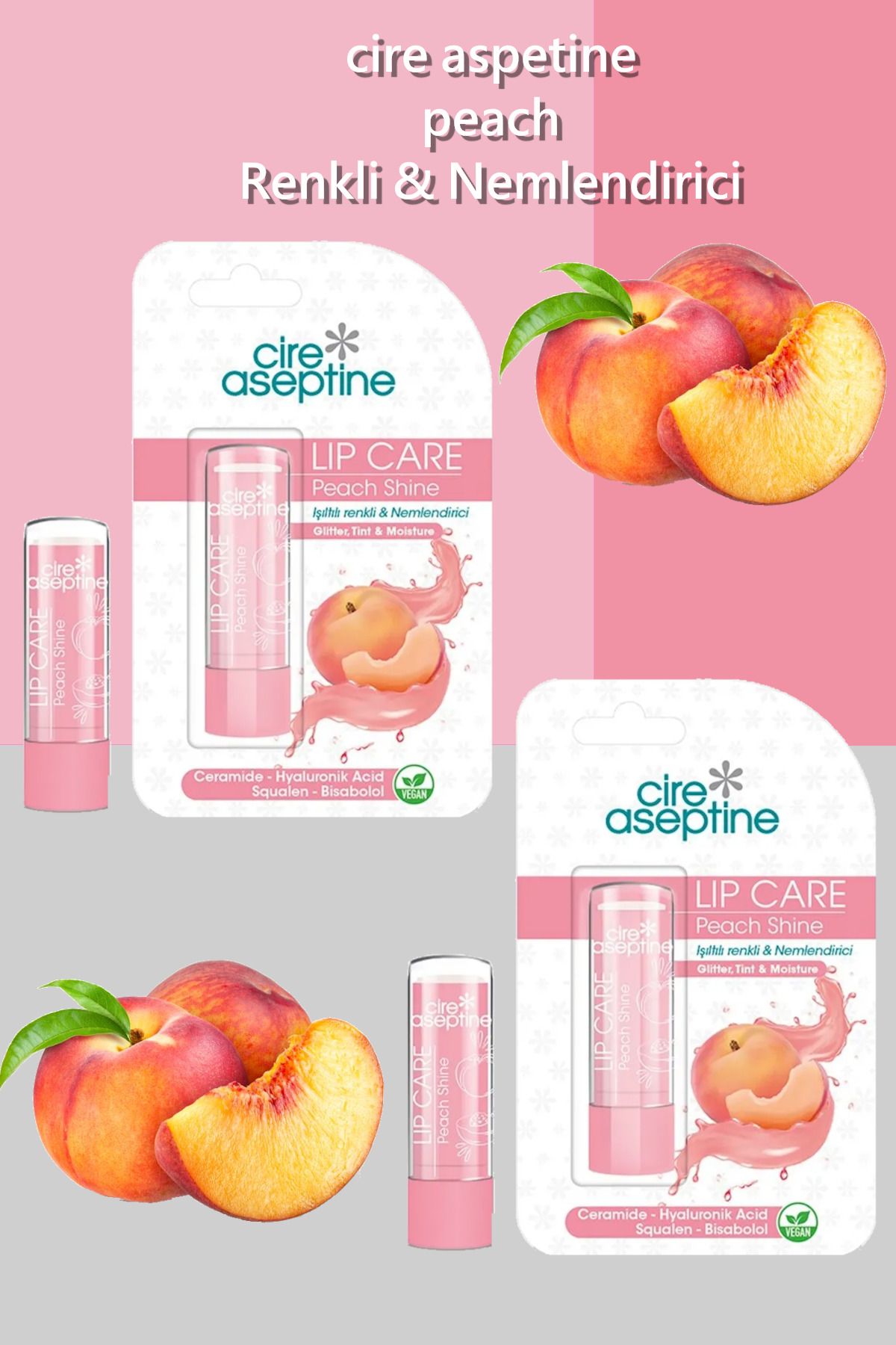 Cire Aseptine Lip Care Peach(Şeftali) Renkli...