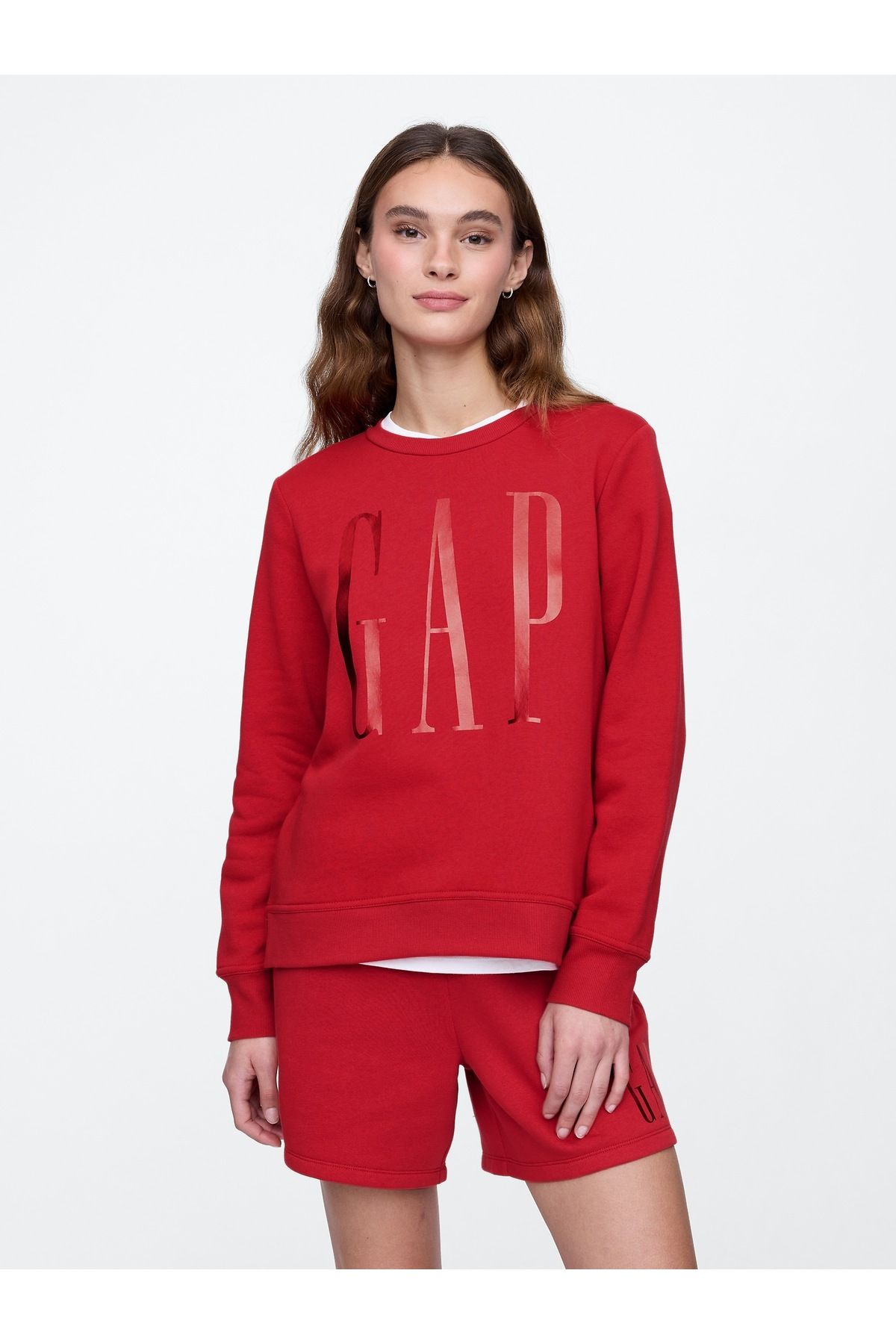 GAPKadın Kırmızı Gap LogoRelaxed Fleece Sweat...