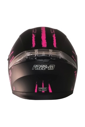 965 PINK ZEBRA MAT SİYAH-PEMBE ÇENE AÇILIR KASK Image 3