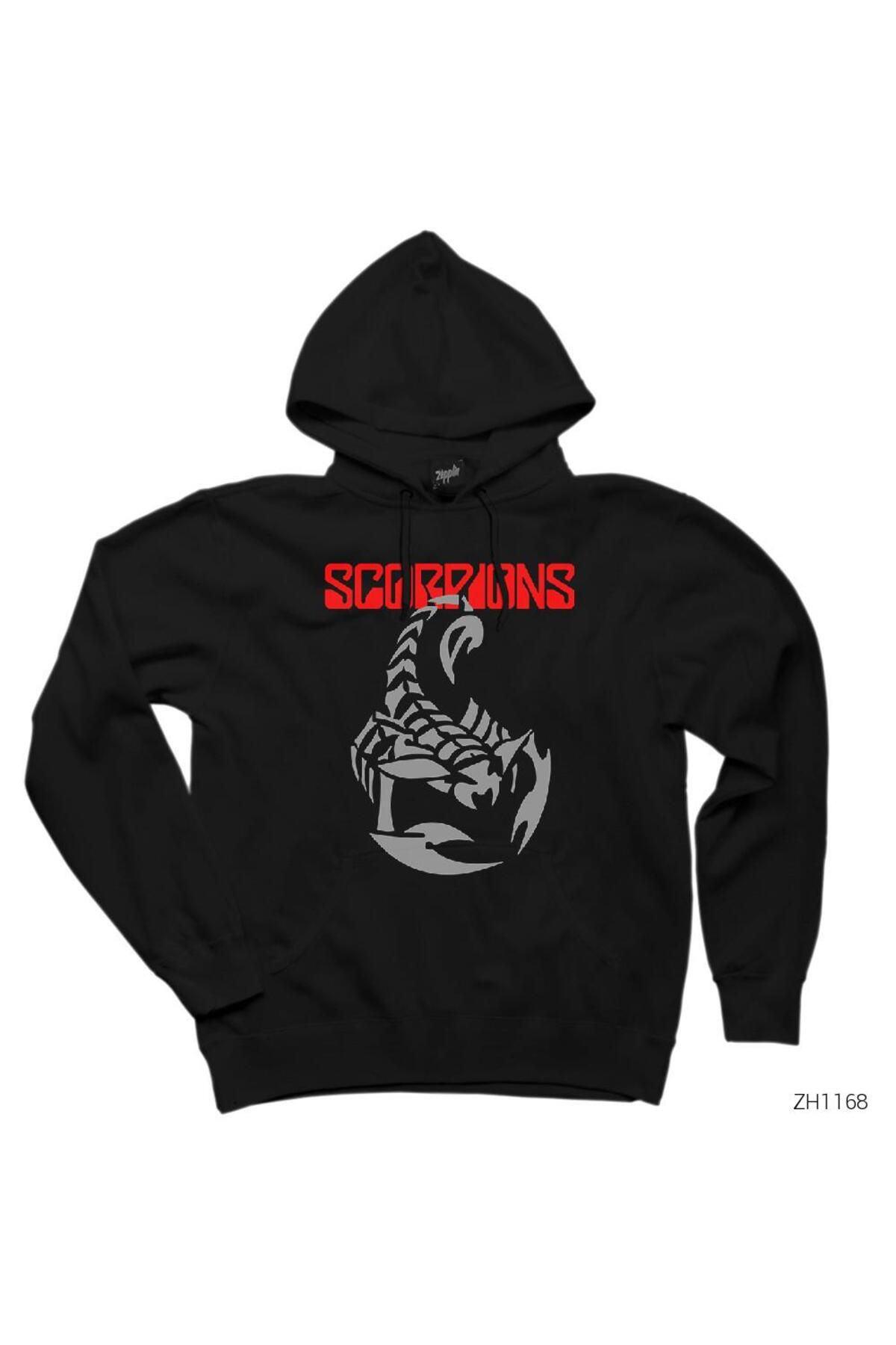 CrowsGate Scorpions Red SiyahKapşonlu Sweatsh...