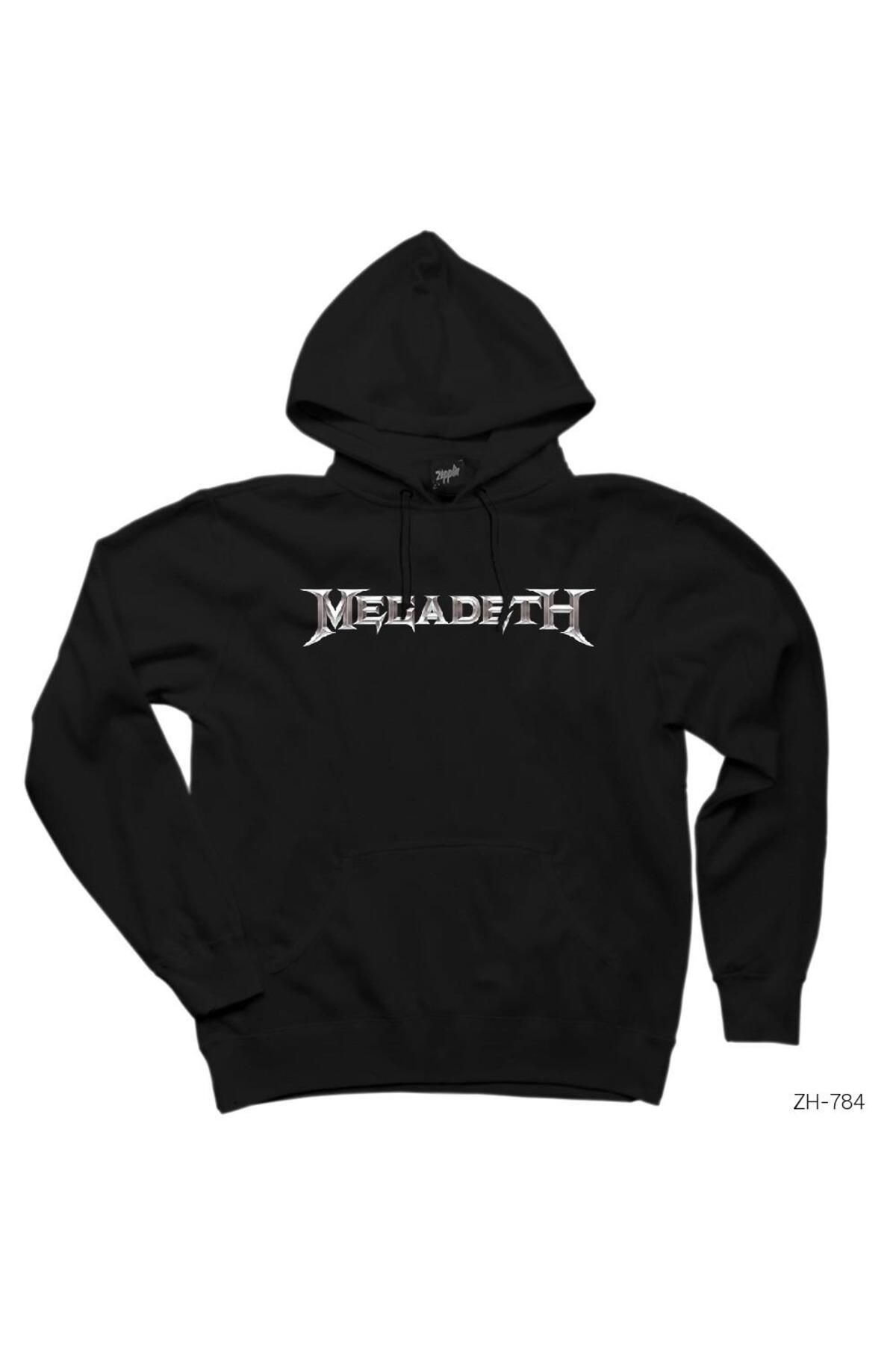 CrowsGate Megadeth Logo SiyahKapşonlu Sweatsh...