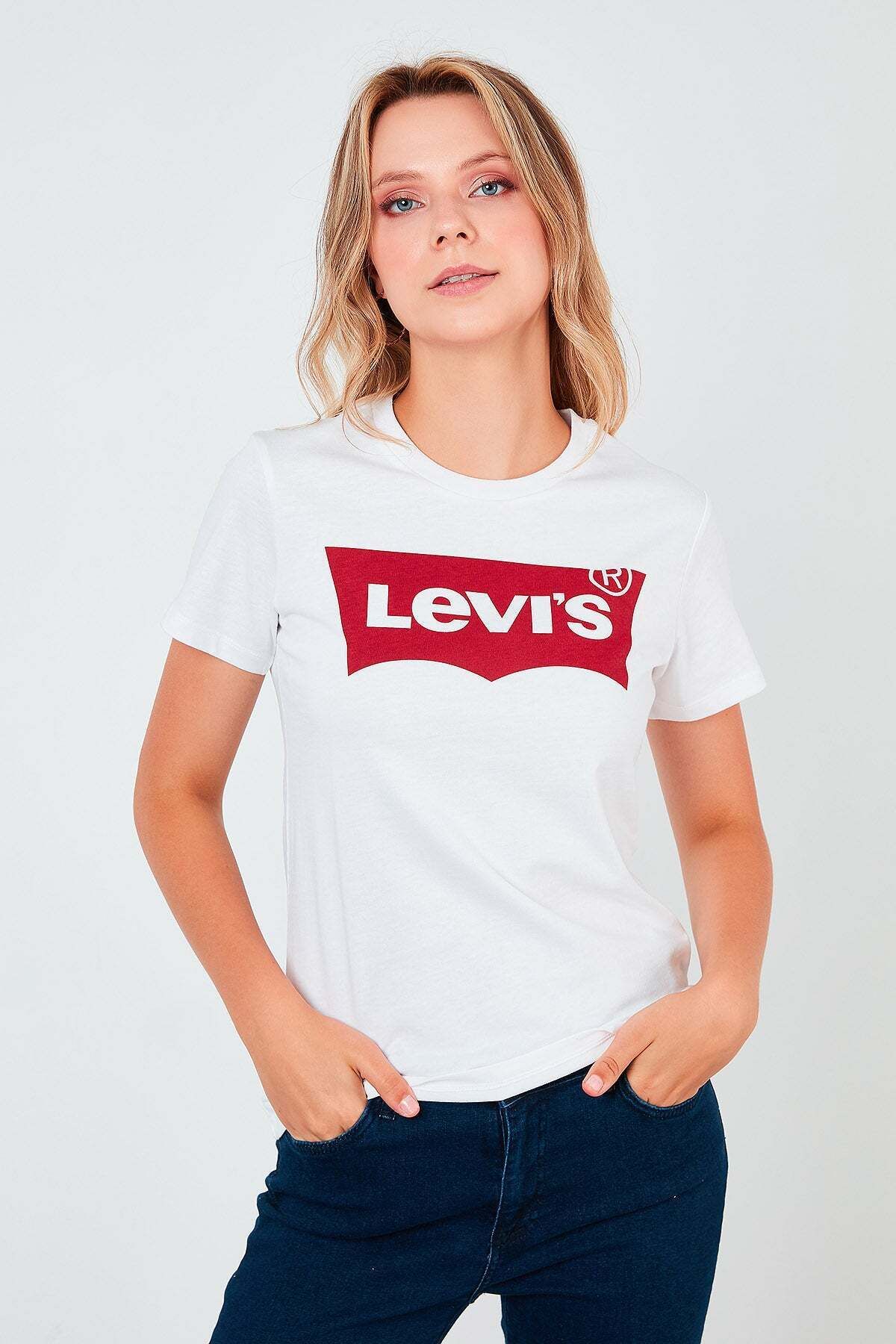 Levi's Kadın Housemark LogoluBeyaz Tişört - 1...