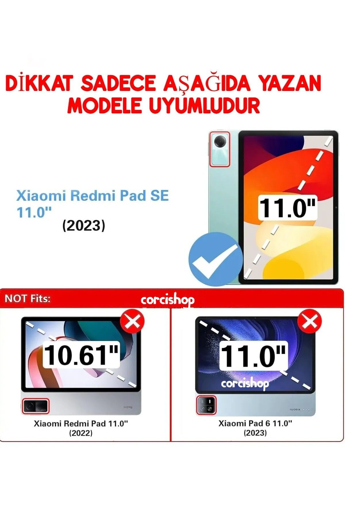 Xiaomi Redmi Pad Se 11 Inç Modeli Uyumlu 360° Dönerli Tablet Kılıfı + Kalem