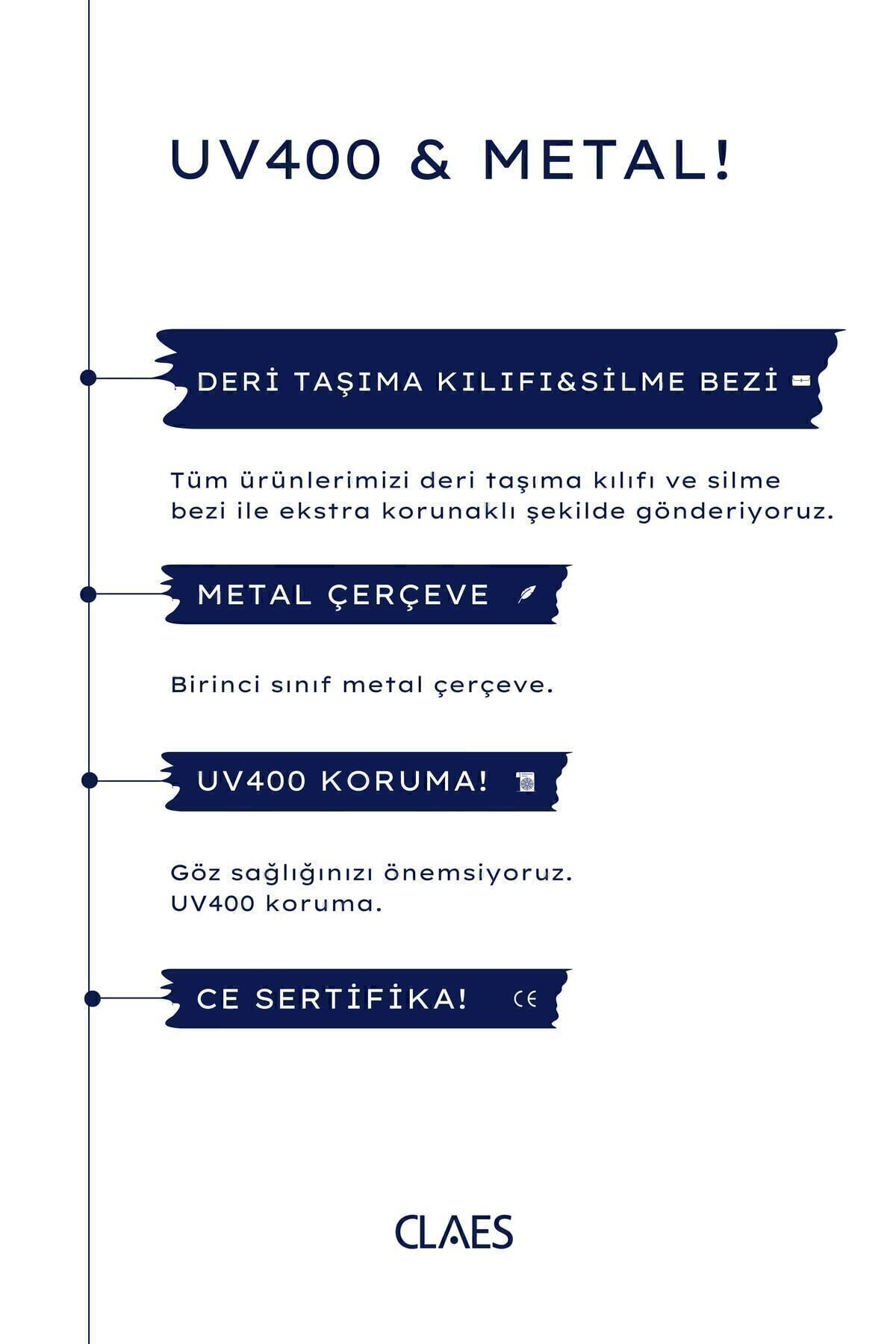 Hexagonal Gold Polarize Metal Güneş Gözlüğü