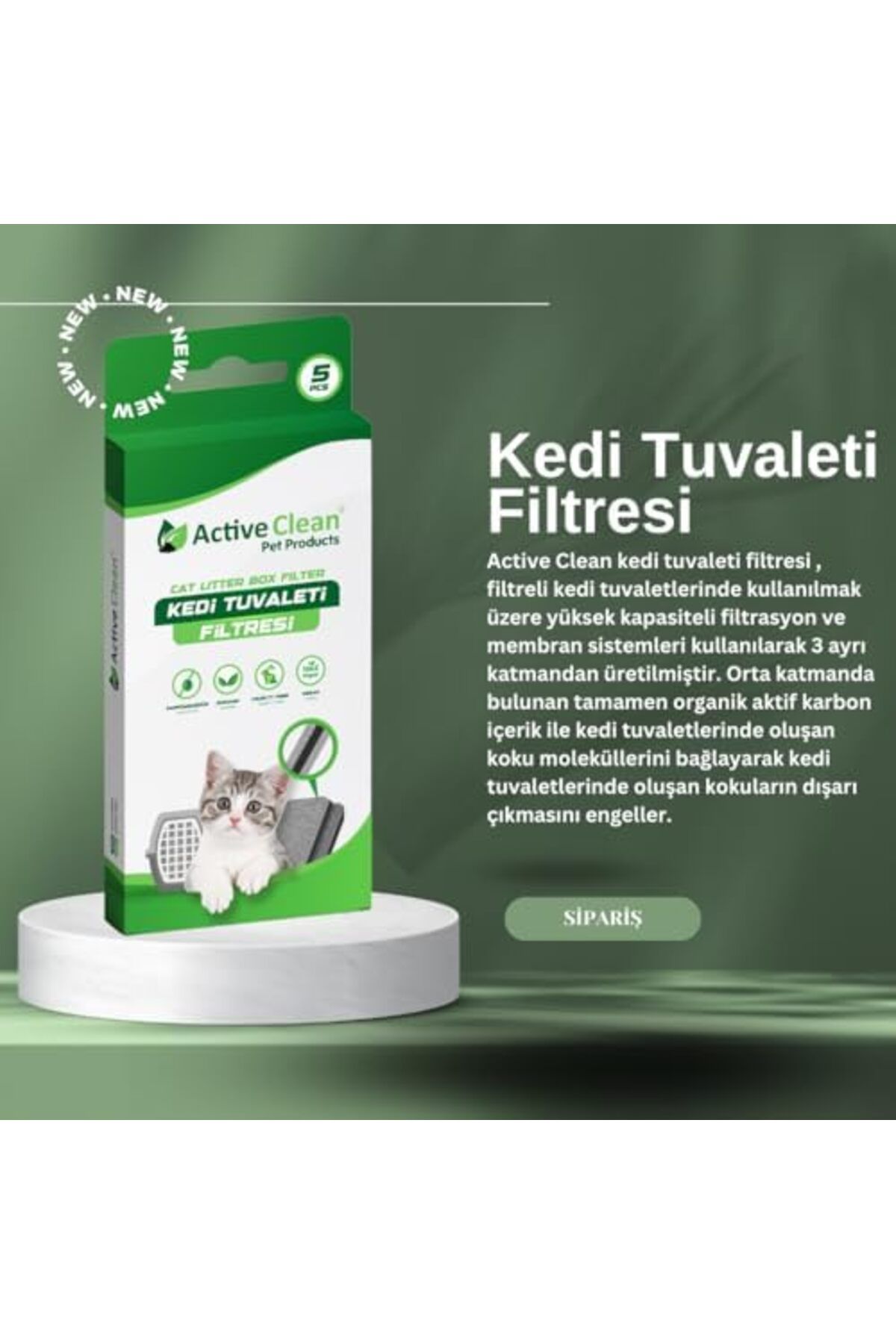 Active Clean Kedi Tuvaleti Filtresi