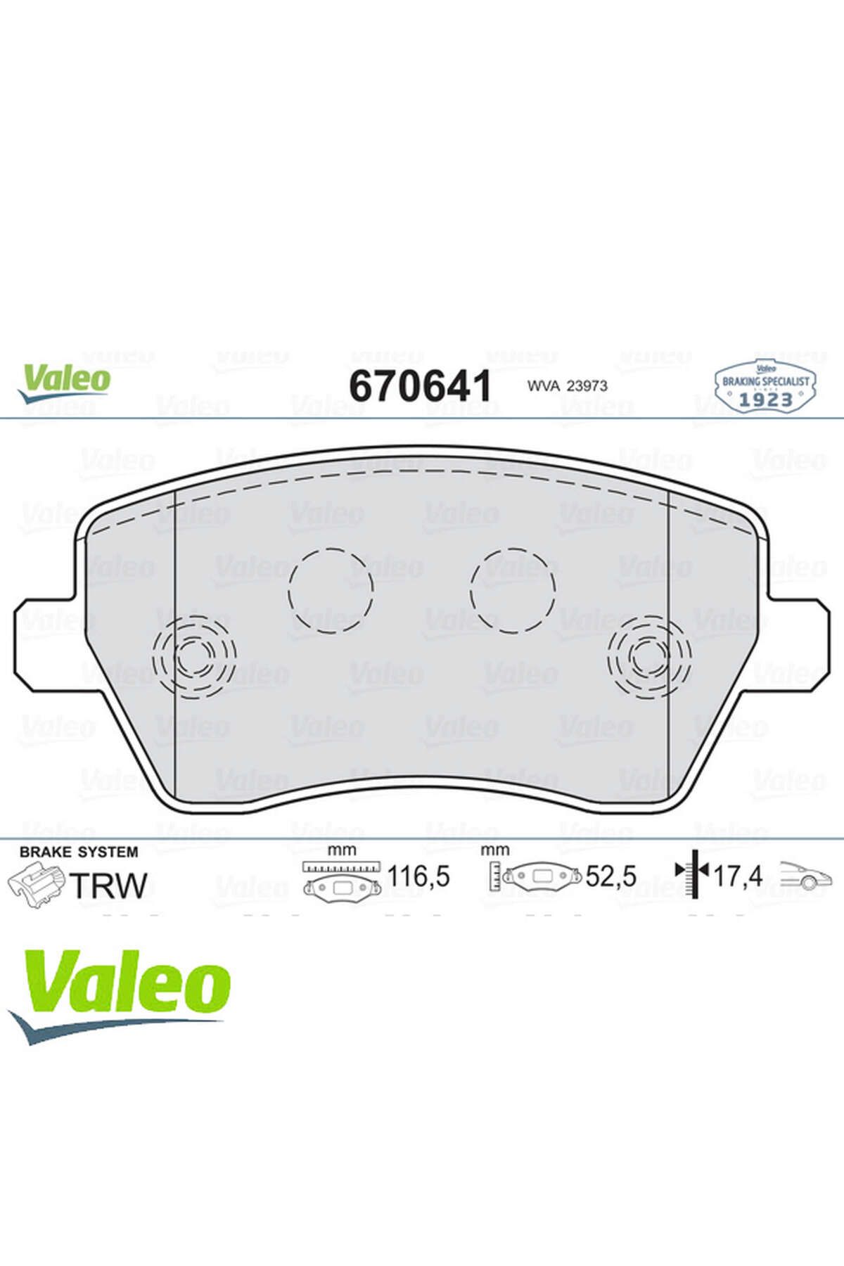 Valeo ÖN BALATA MODUS-CLIOIII 05 LOGAN 02/07...