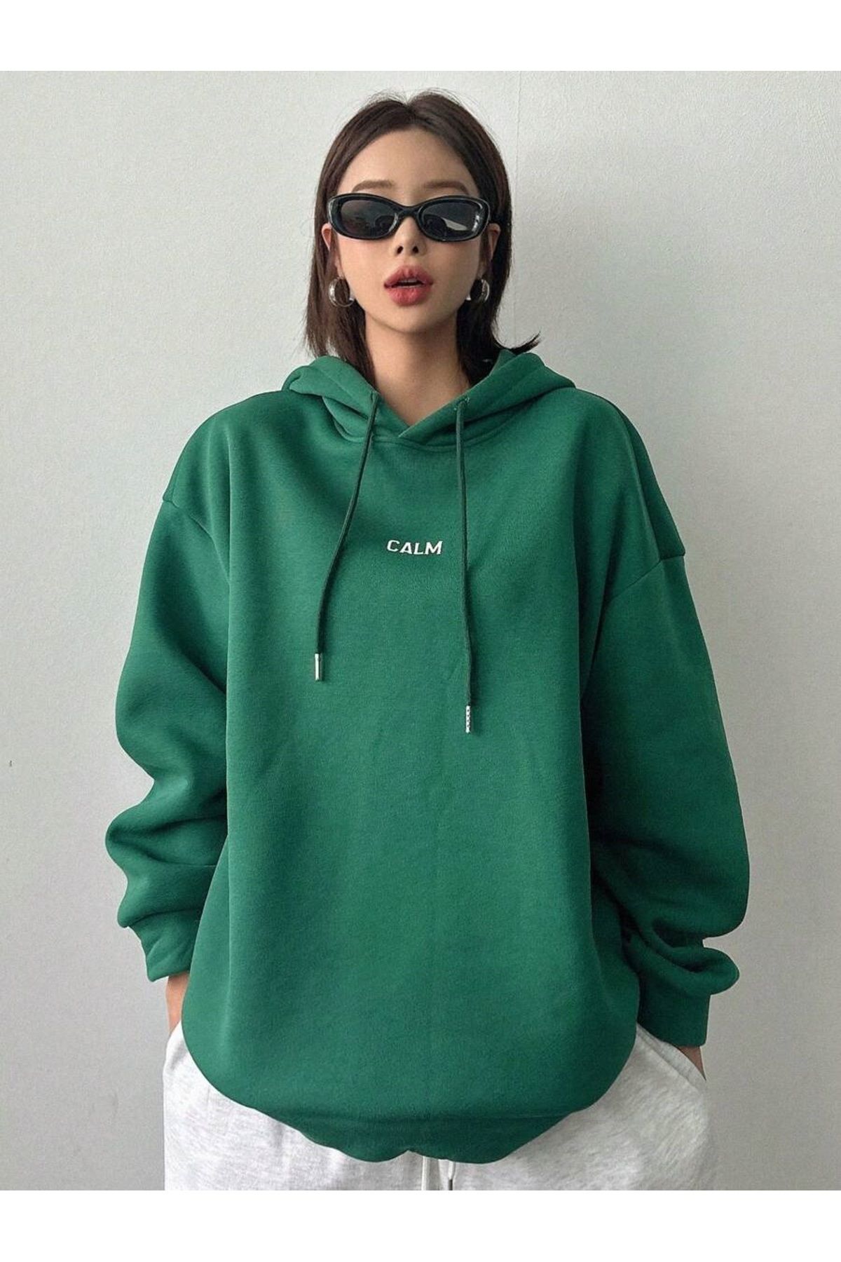 Unisex Growth Sırt Baskılı Oversize Kapüşonlu Sweatshirt