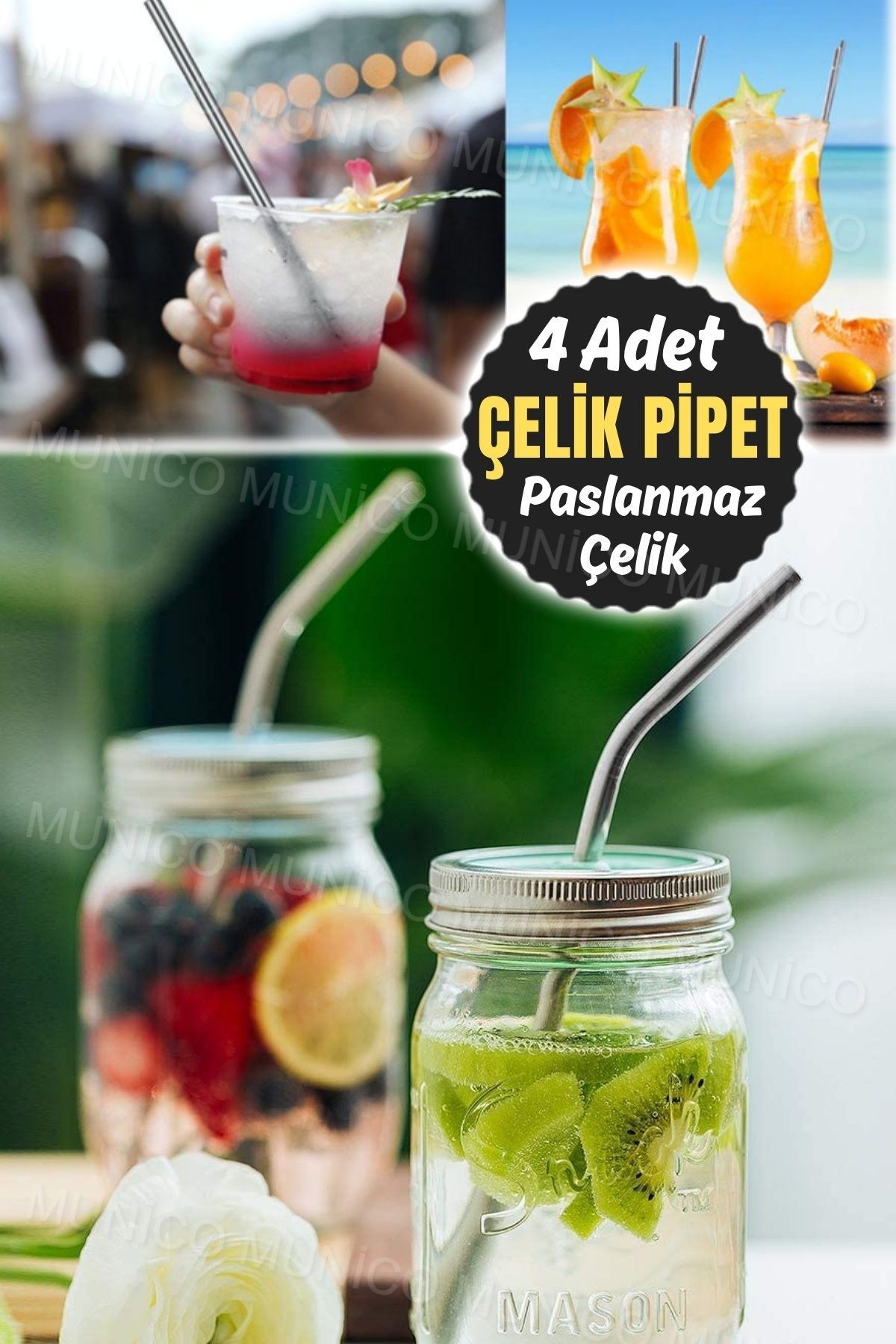 Mucuks 4+1 YenidenKullanılabilir pipet Paslan...