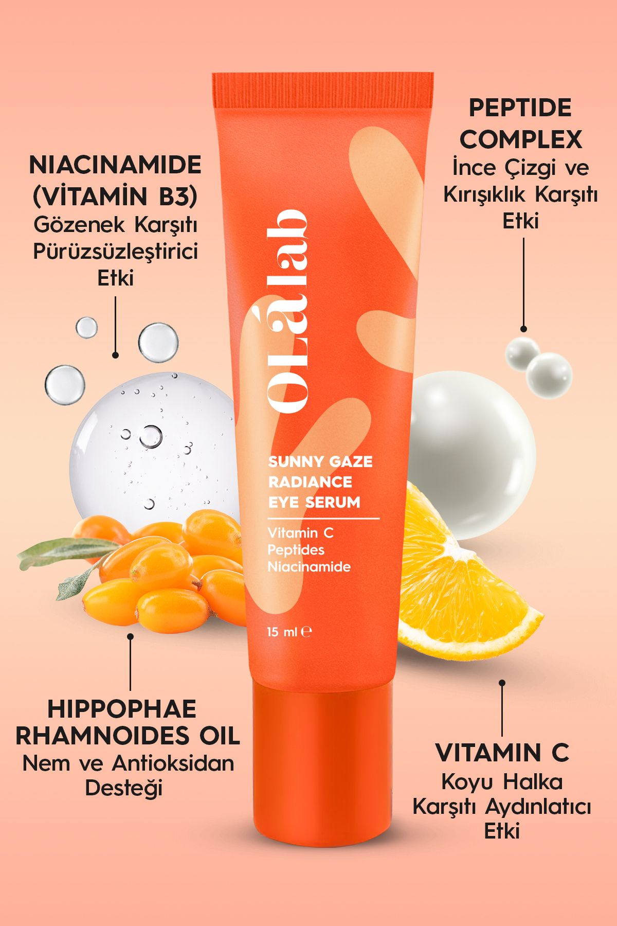 Torbalanma Koyu Halka Karşıtı Aydınlatıcı Vitamin C & Peptit Göz Kremi 15 ml