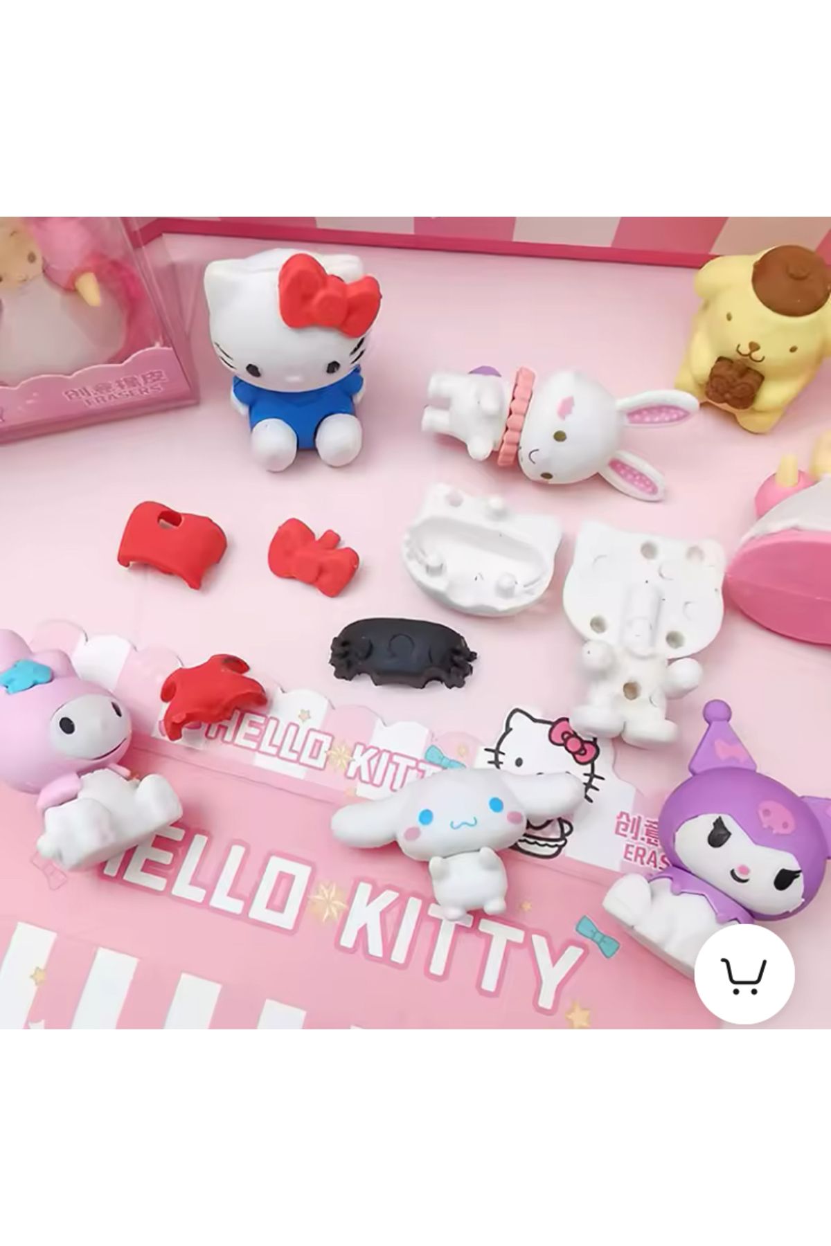 Sanrio Hello Kitty Little Twin Stars Hangyodon 4 Adet Figür Silgi Doğum Günü Hediye