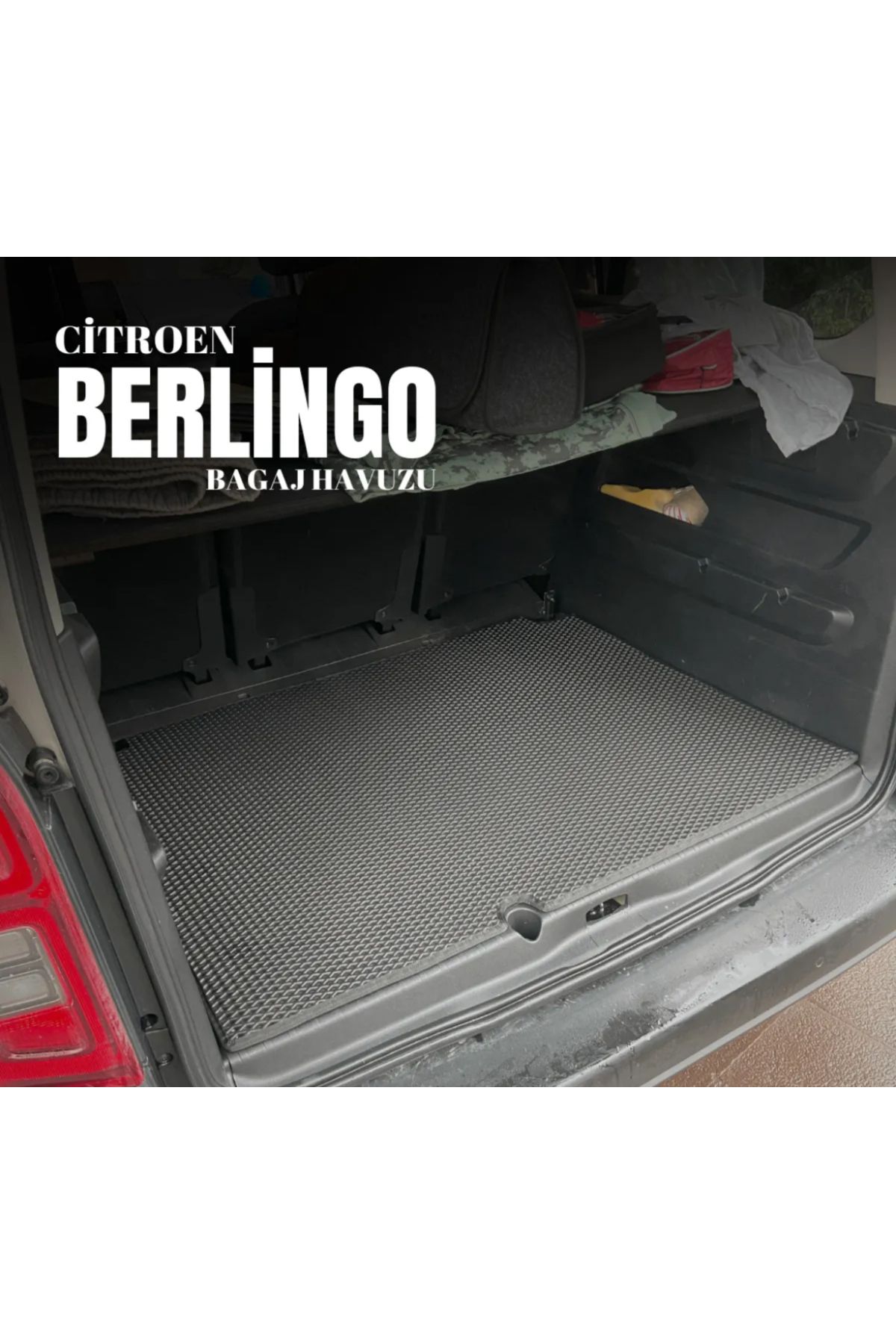 Citroen Berlingo 2018-2023 Premium Eva Akıllı Oto Paspas & Metal Topukluk & Bagaj Havuzu