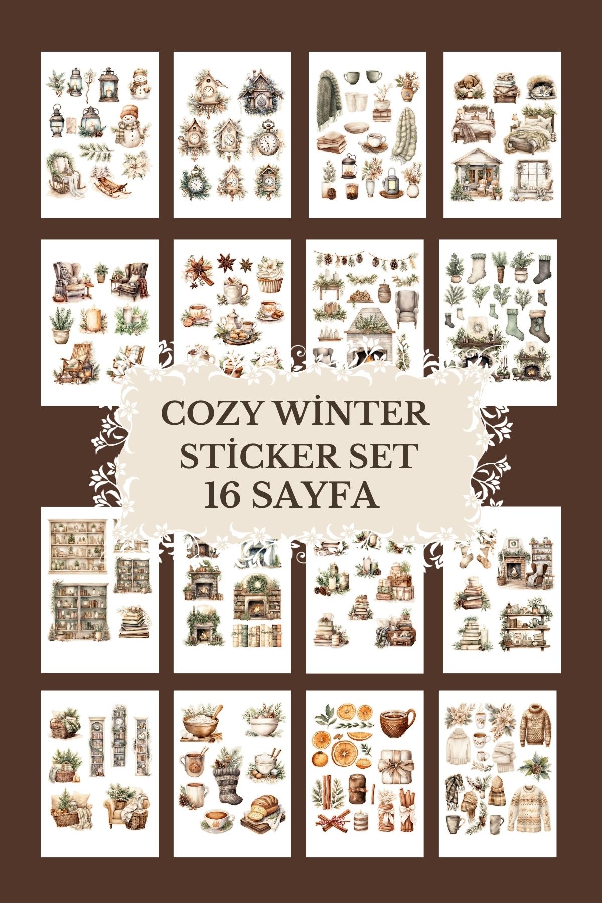 Flexink Co Cozy Winter 16SAYFA Sticker Scrapb...