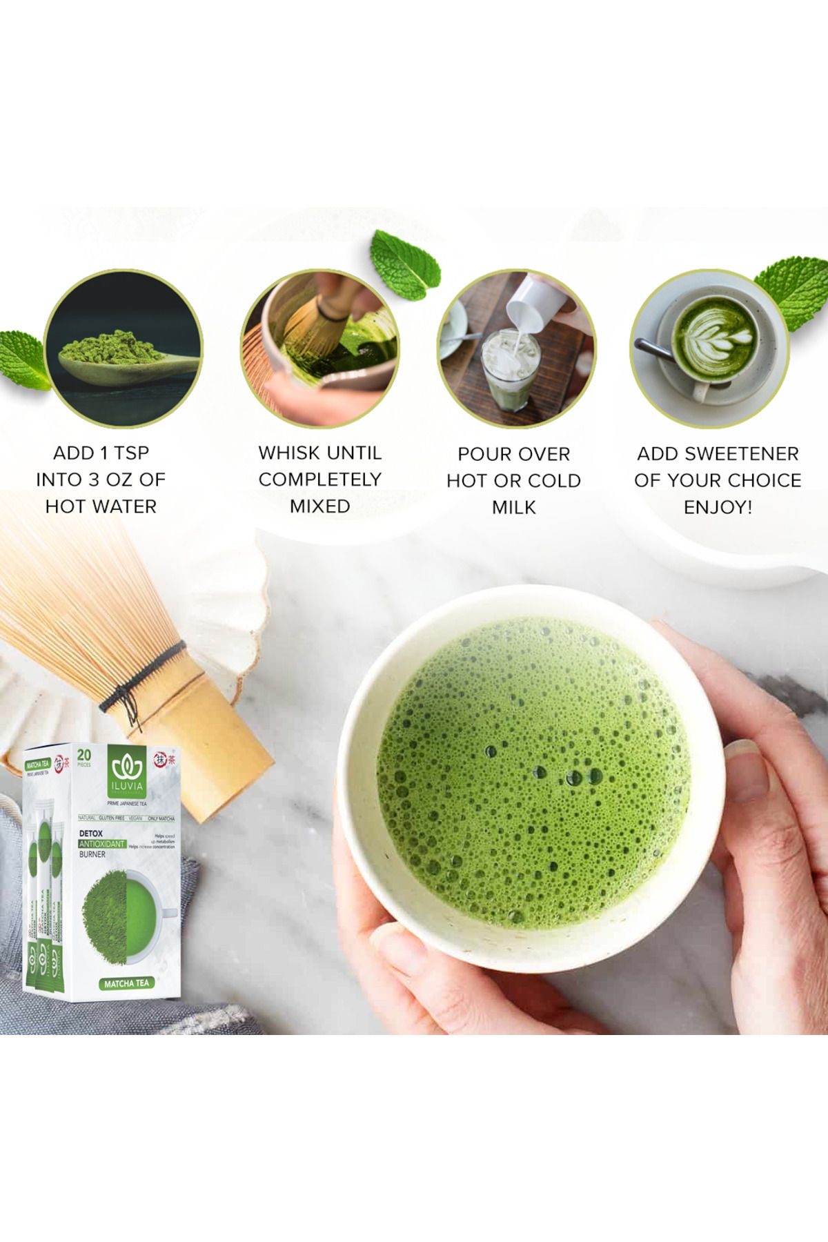 Matcha Prime Japanese Çilek Aromalı Detox Burner Form Çayı 1 Kutu