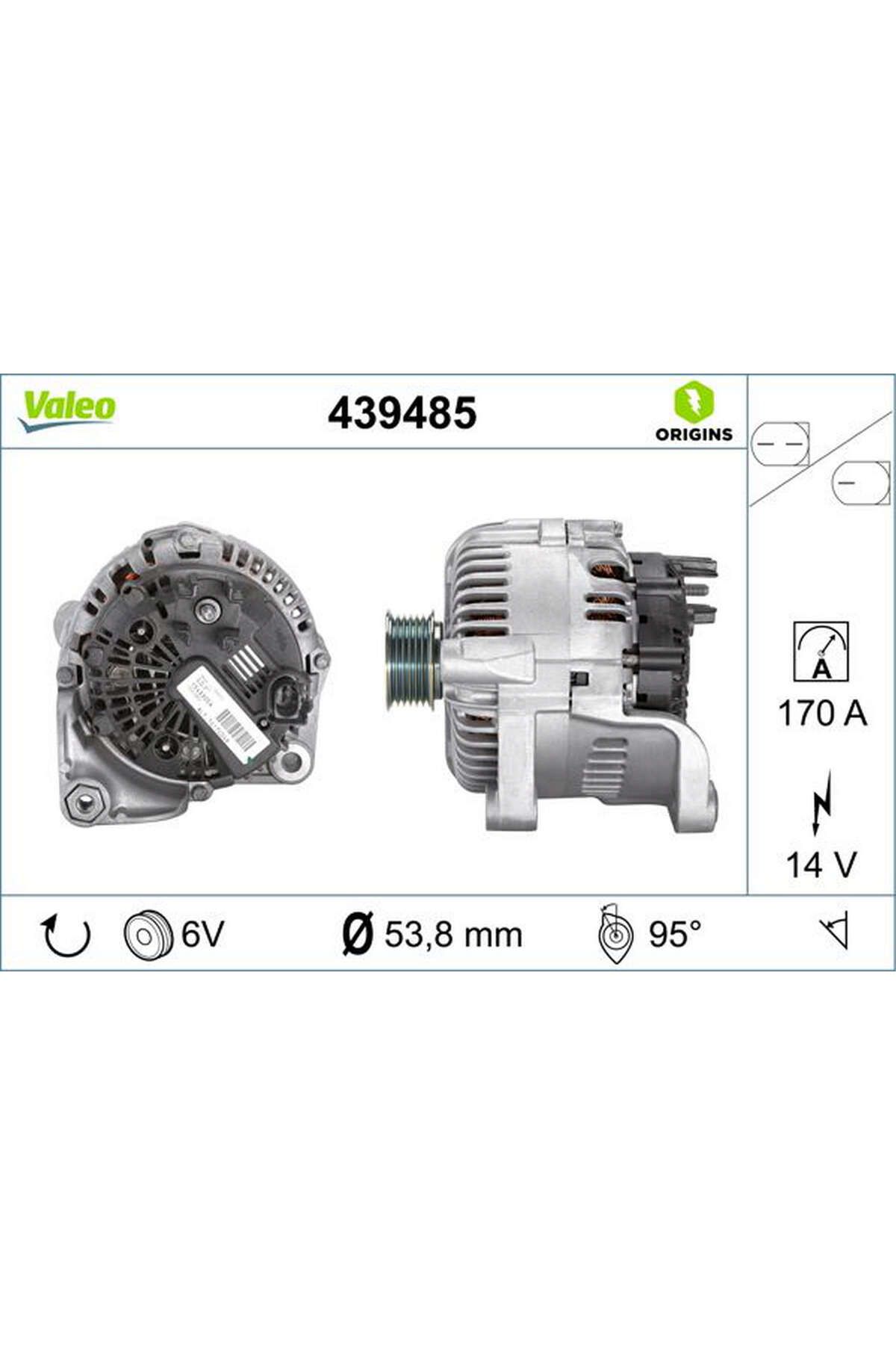 Valeo ALTERNATOR SARJDINAMOSU 12V 170A BMW M4...