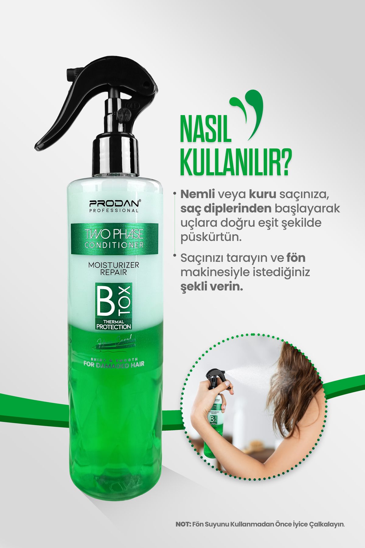 B-Tox Fön Suyu Isı Koruyucu & Şaç Serumu Onarıcı-Yenileyici Etki 2'li Saç Bakım Seti 400ml + 100 ml