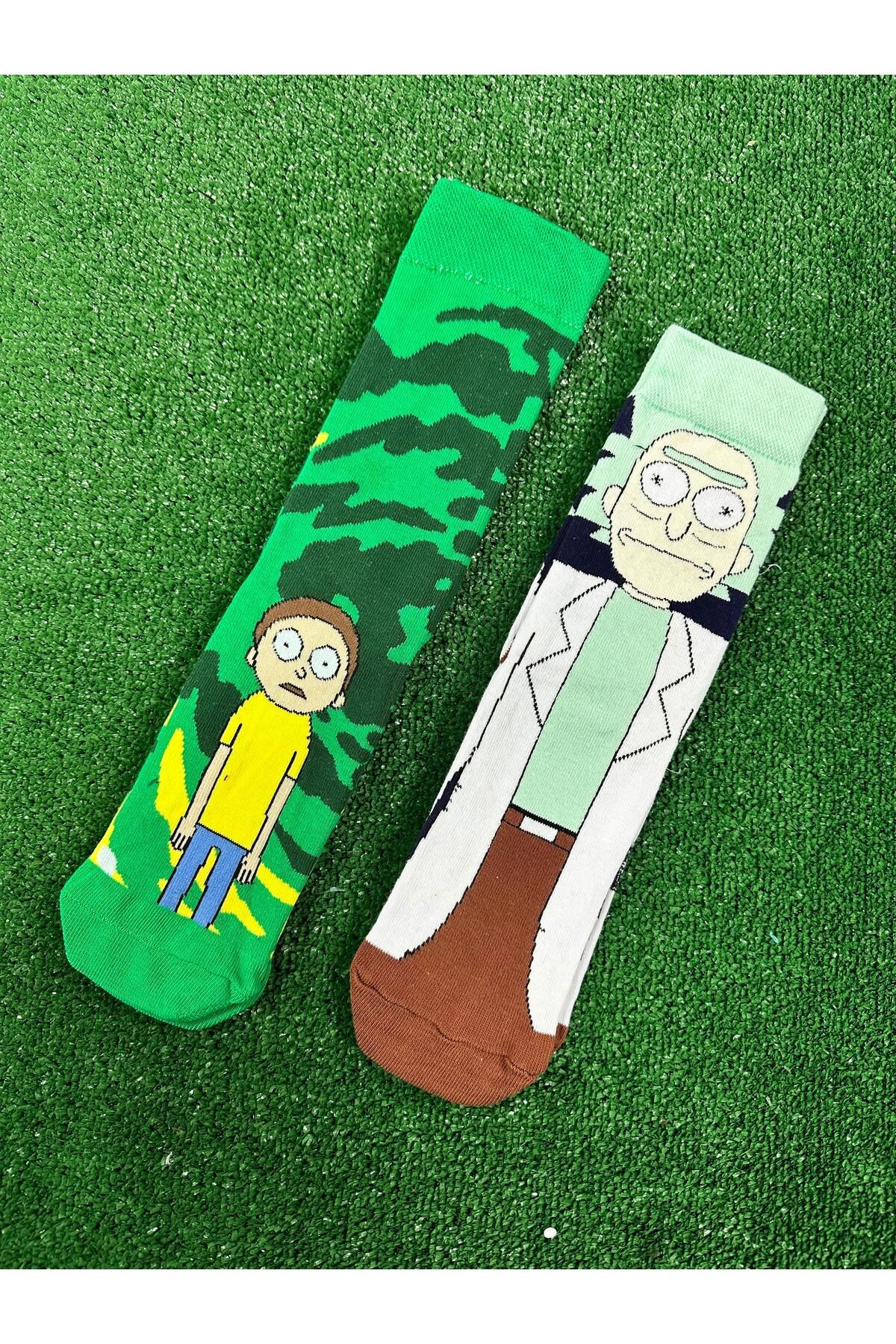 Rick ve Morty Çift Soket Çorap