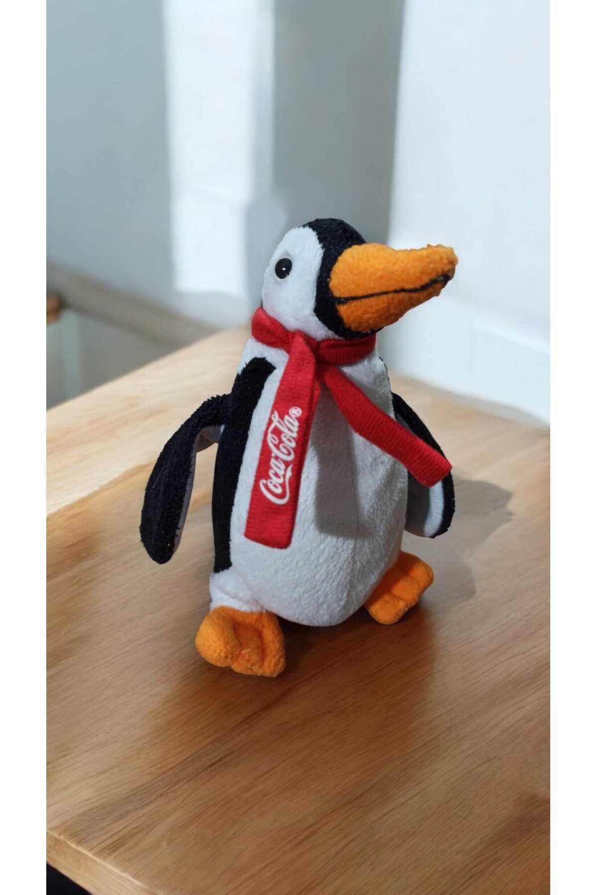 coca cola promasyonu orijinal atkılı peluş penguen 18 cm