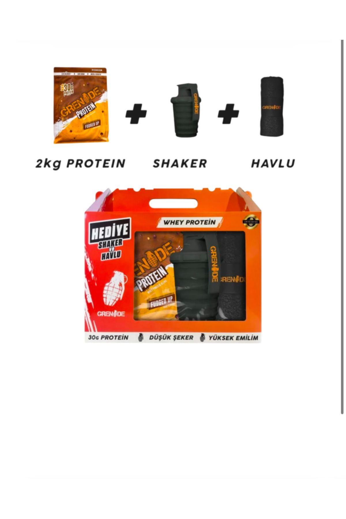 Grenade Whey set ( havlu-shaker hediye)