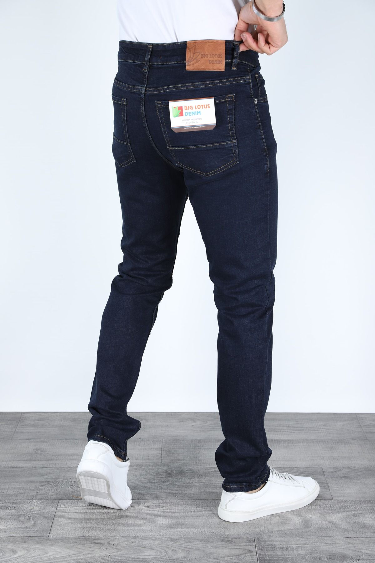 Erkek Regular Fit Rahat Kesim Denim Koyu Mavi Jeans