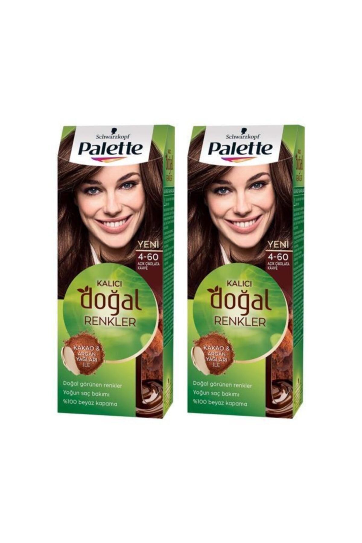 PALETTE NATURAL COLORS Kalıcı Doğal Renkler 4-60 Açık Çikolata Kahve X 2 Adet