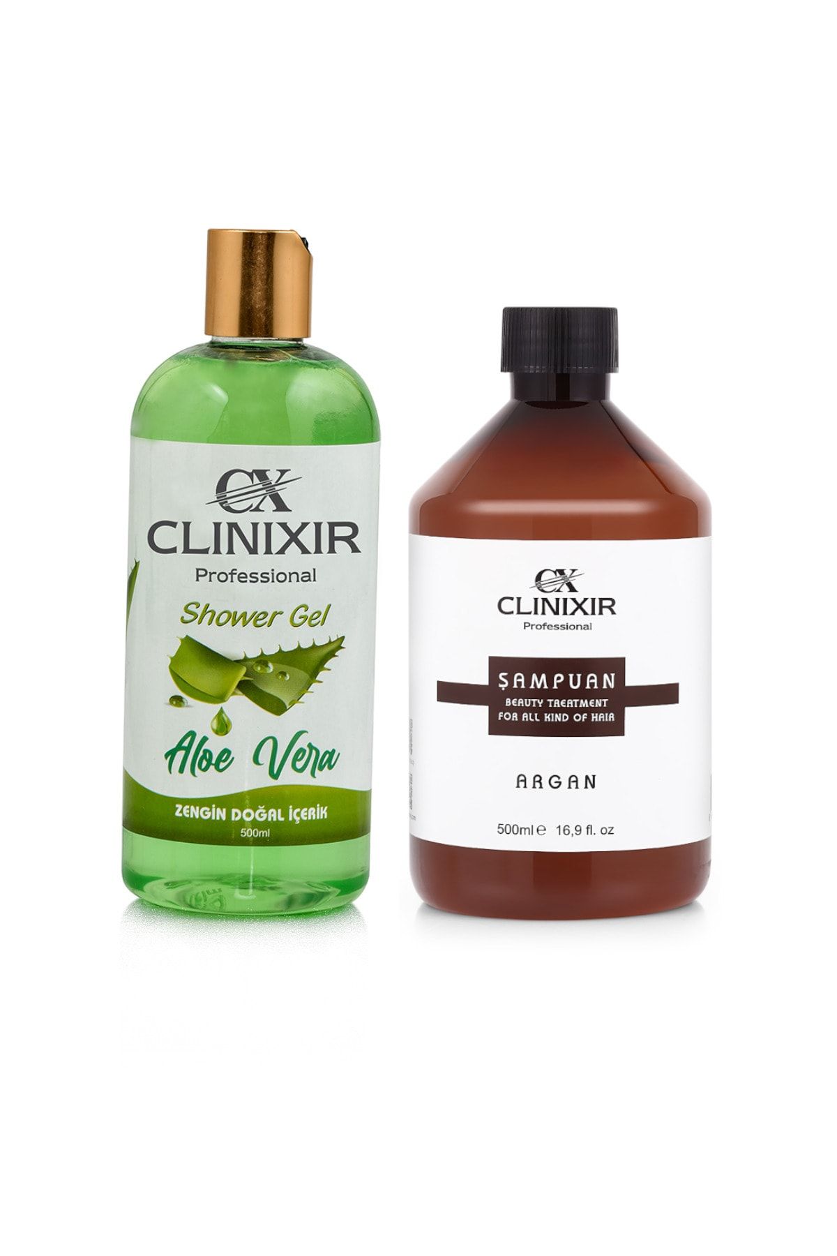 CLINIXIR Detoks Şampuan 500 Ml Aloe Veralı Duş Jeli 500 Ml Set 2'Li