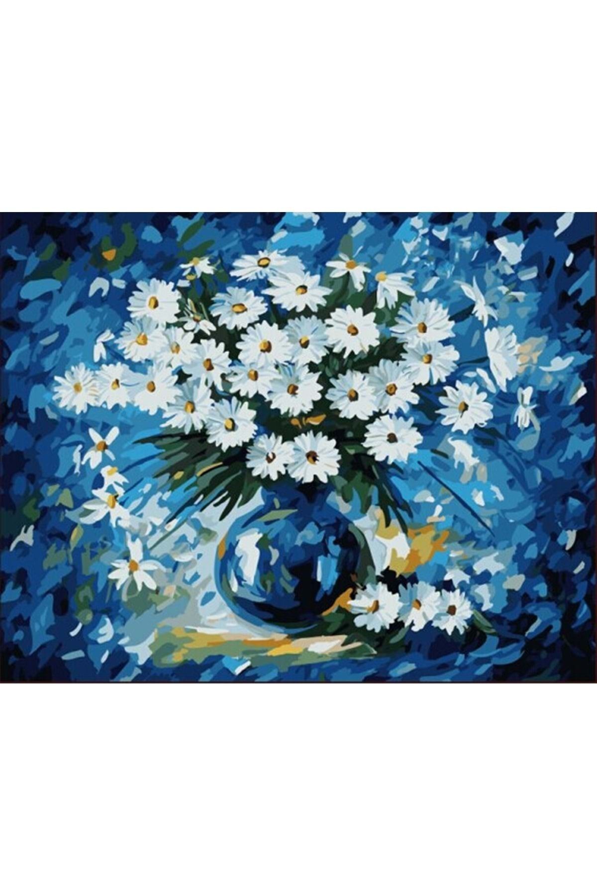 Hobigun Elmas Mozaik Tablo Diamond Painting Kit Puzzle 50x65 Cm Papatyalar