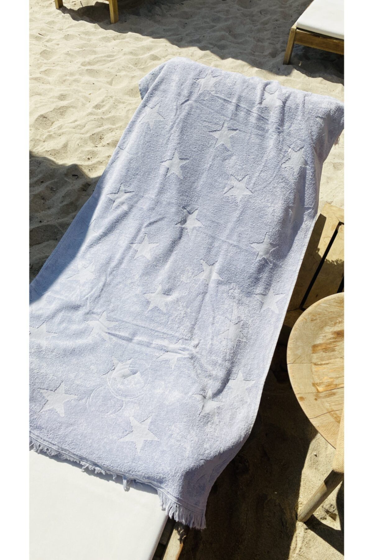 Gleam Atelier Star Gri Plaj Havlusu, %60 Bambu %40 Pamuk, 70*150 Cm