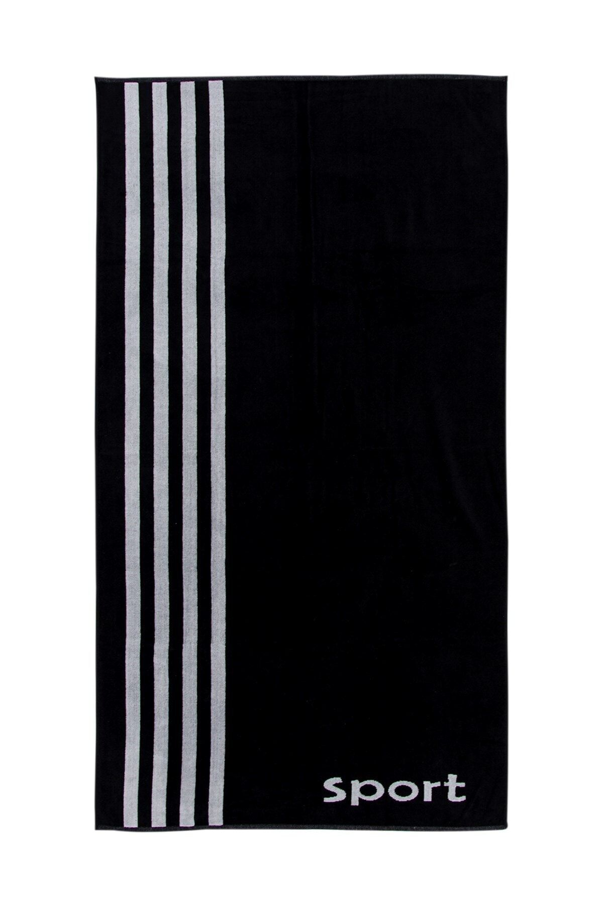 Homelover Plaj Havlusu 84x159 Siyah - Beyaz Sport %100 Pamuk