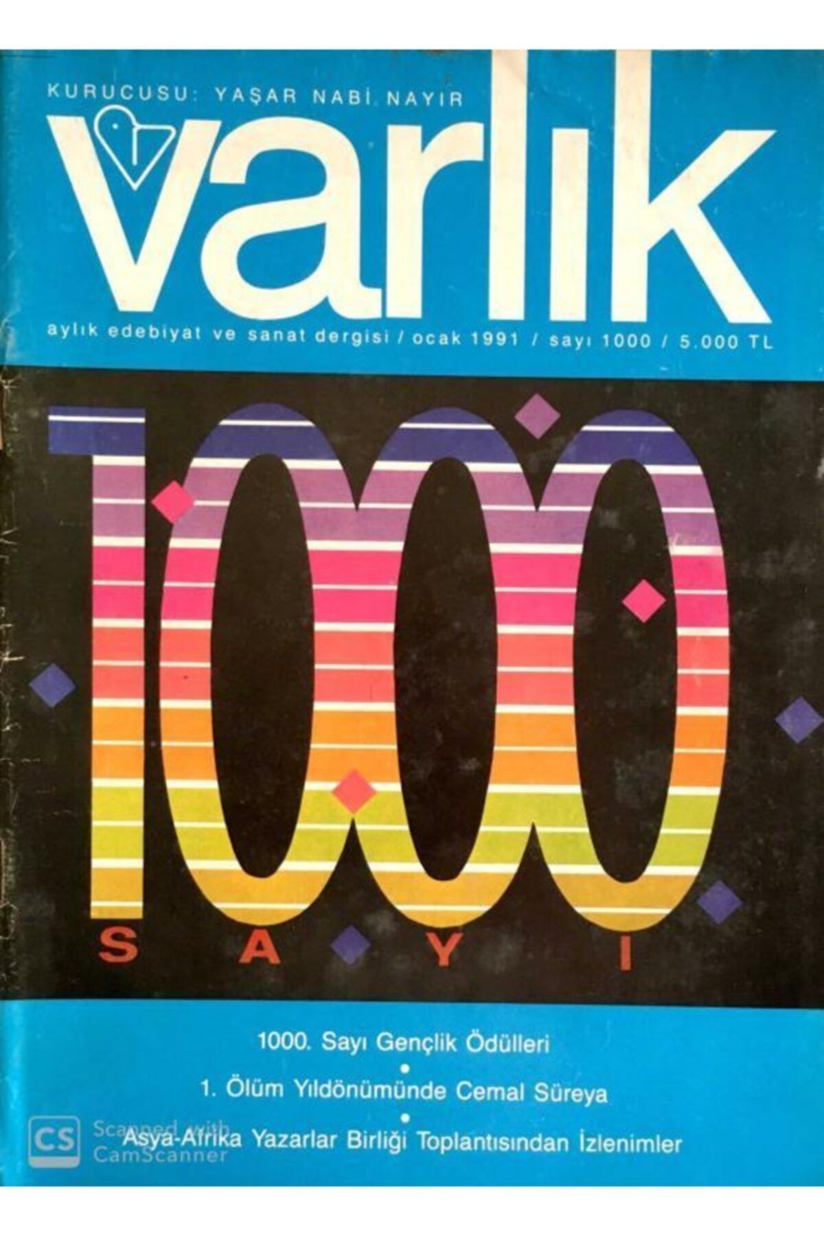 Varlık Yayınları Dergi Varlık Aylık Edebiyat Ve Sanat Dergisi Sayı:1000 Ocak 1991