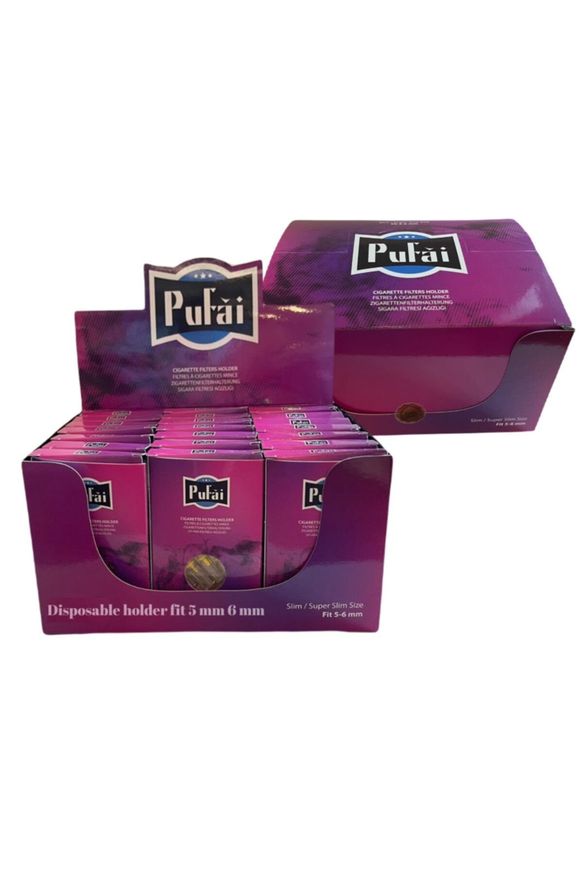 Pufai Slim Ve Süper Slim Sigara Filtresi Filtreli Sigara Ağızlığı 5 Mm 6 Mm Uyumlu 600 Adet 24 Kutu