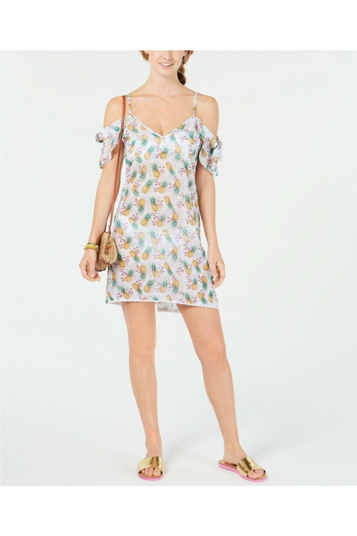 MIKEN CLOTHING CO Flutter Kol Ananas Desenli Pareo