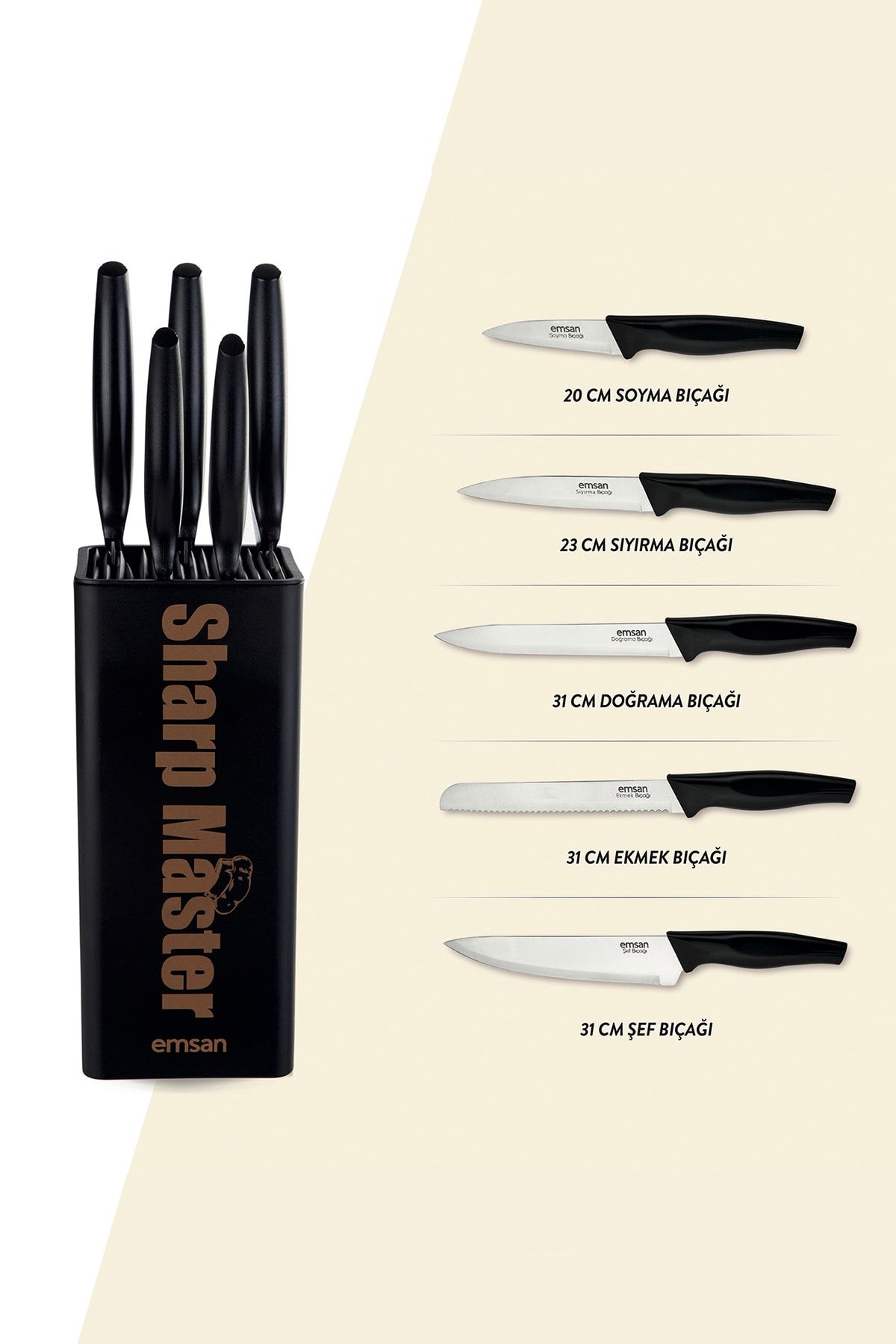 Emsan Sharp Master 6 Parça Bıçak Seti
