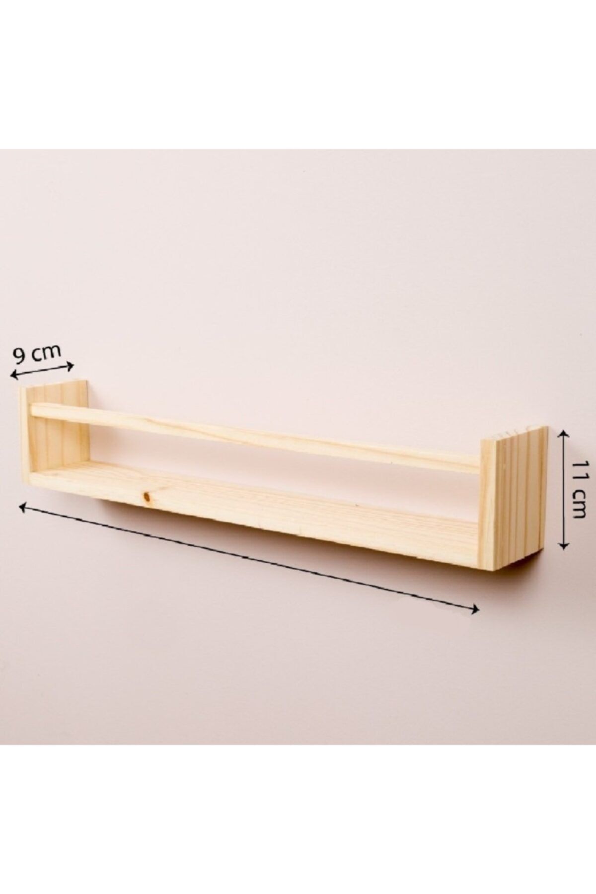 Fonnava Montessori Raf Kitaplık Doğal Ahşap Çocuk Kitaplık 80 cm