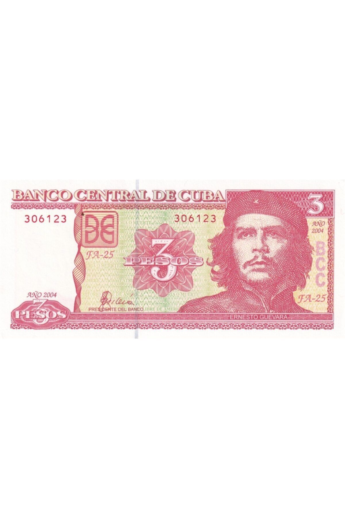 Benim Koleksiyonum Küba, 3 Peso (2004) P#127a Çil Eski Yabancı Kağıt Para