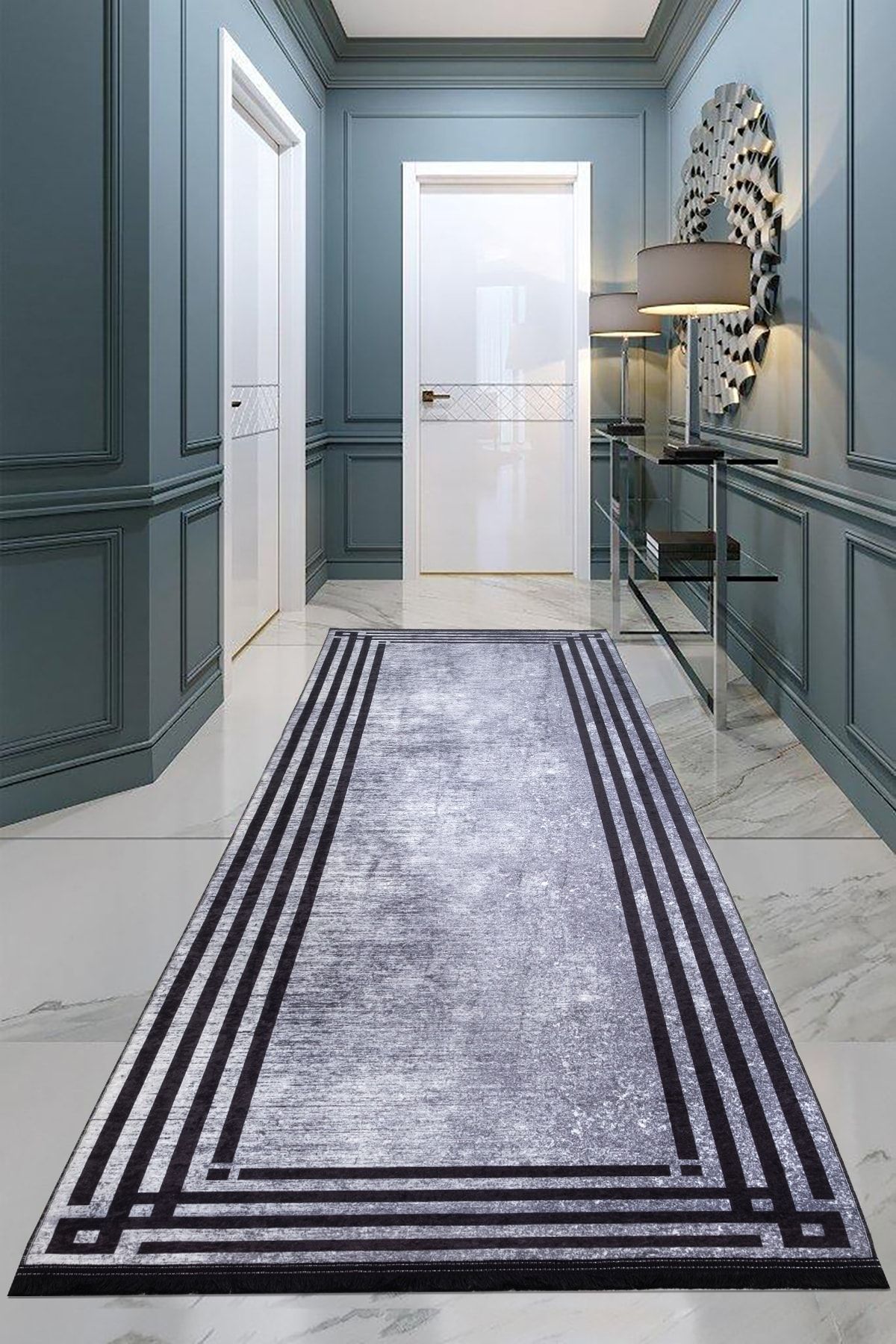 Mariesse Home Dekoratif Dijital Baskılı Kaymaz Deri Taban Yolluk