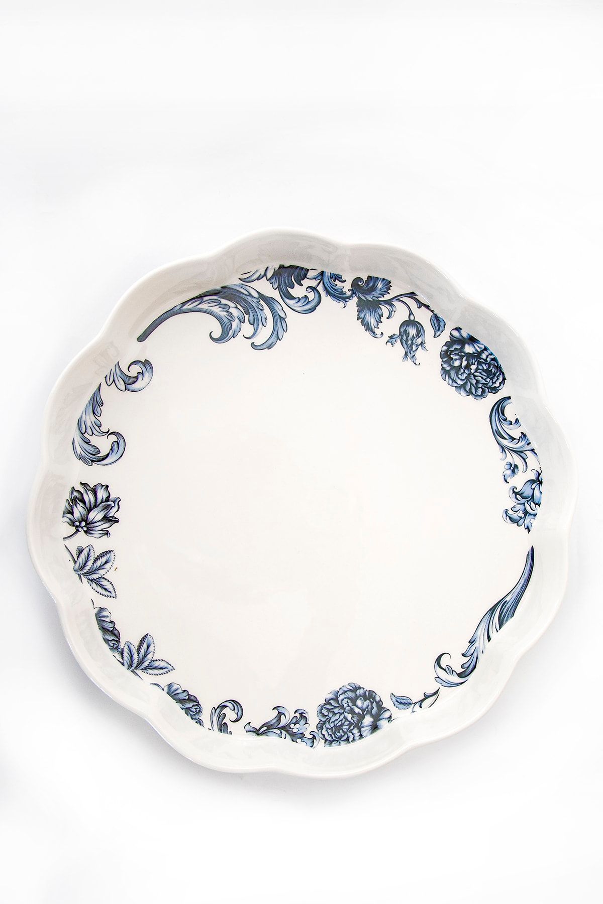 Bursa Porselen Dekor Blue Blanc Desen Tepsi/fırın Kabı