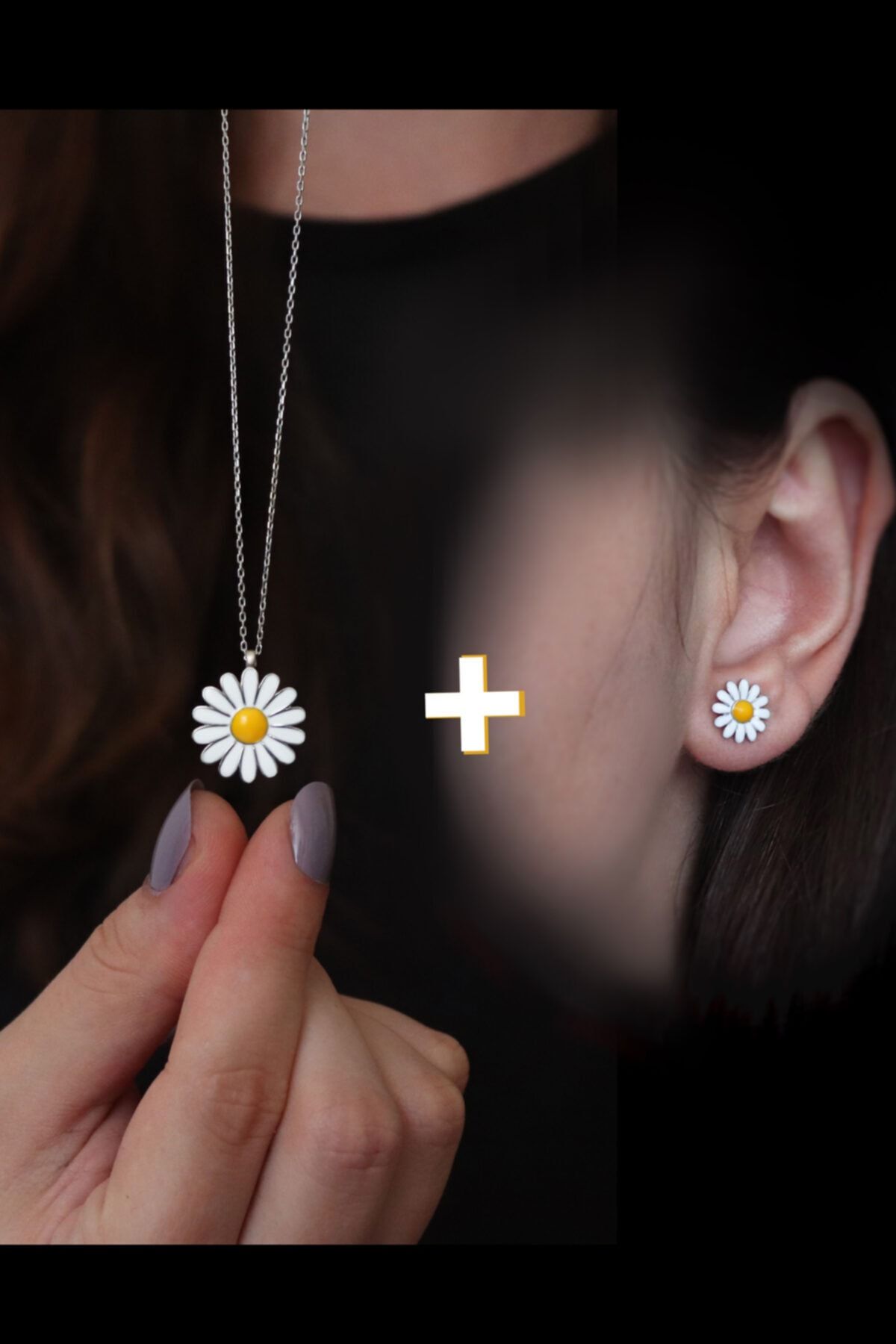 Parmas Design Papatya Tasarım Mineli 925 Ayar Gümüş Kadın Set