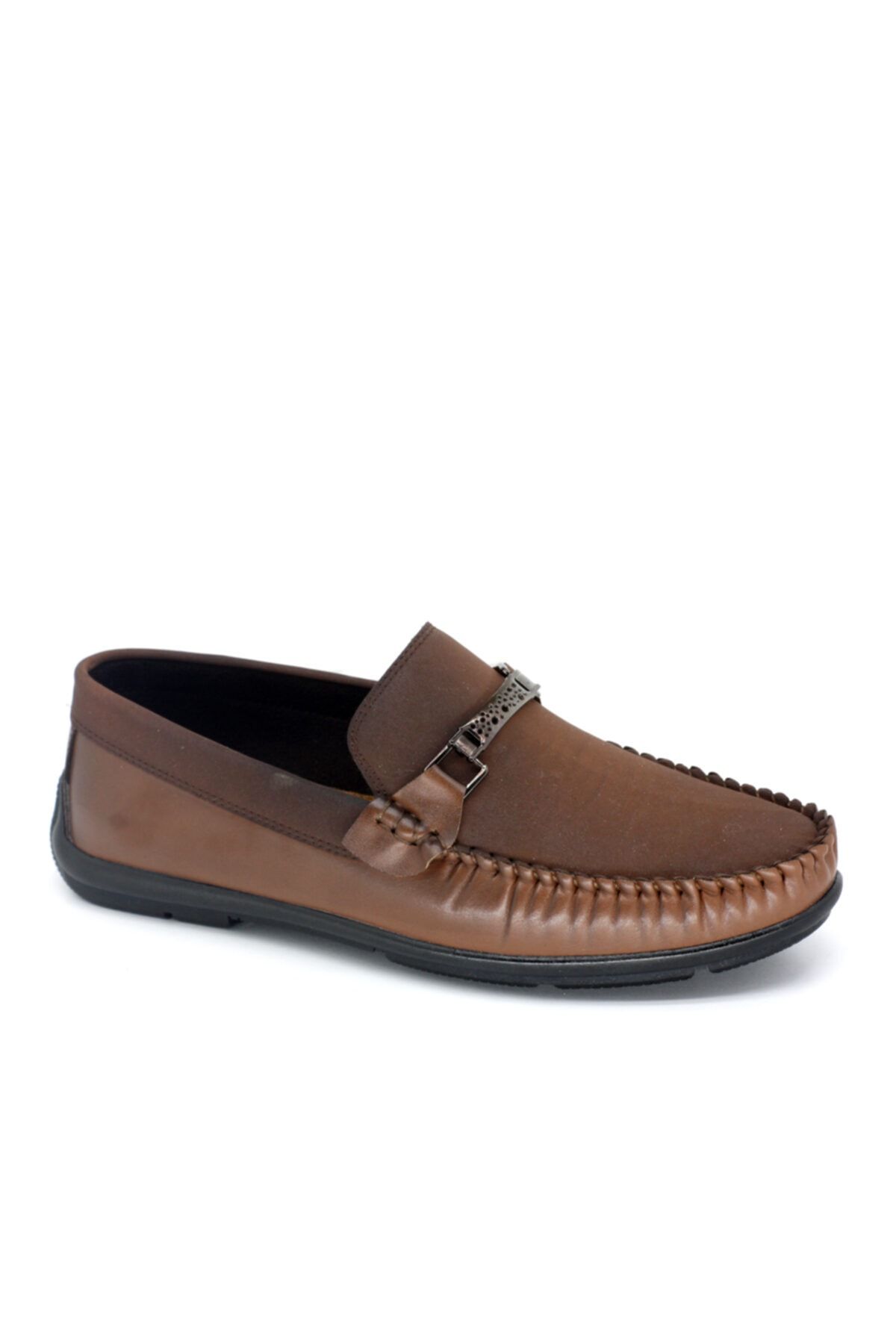 TRENDYSHOES Erkek Suni Deri Rahat Günlük Babet 03019