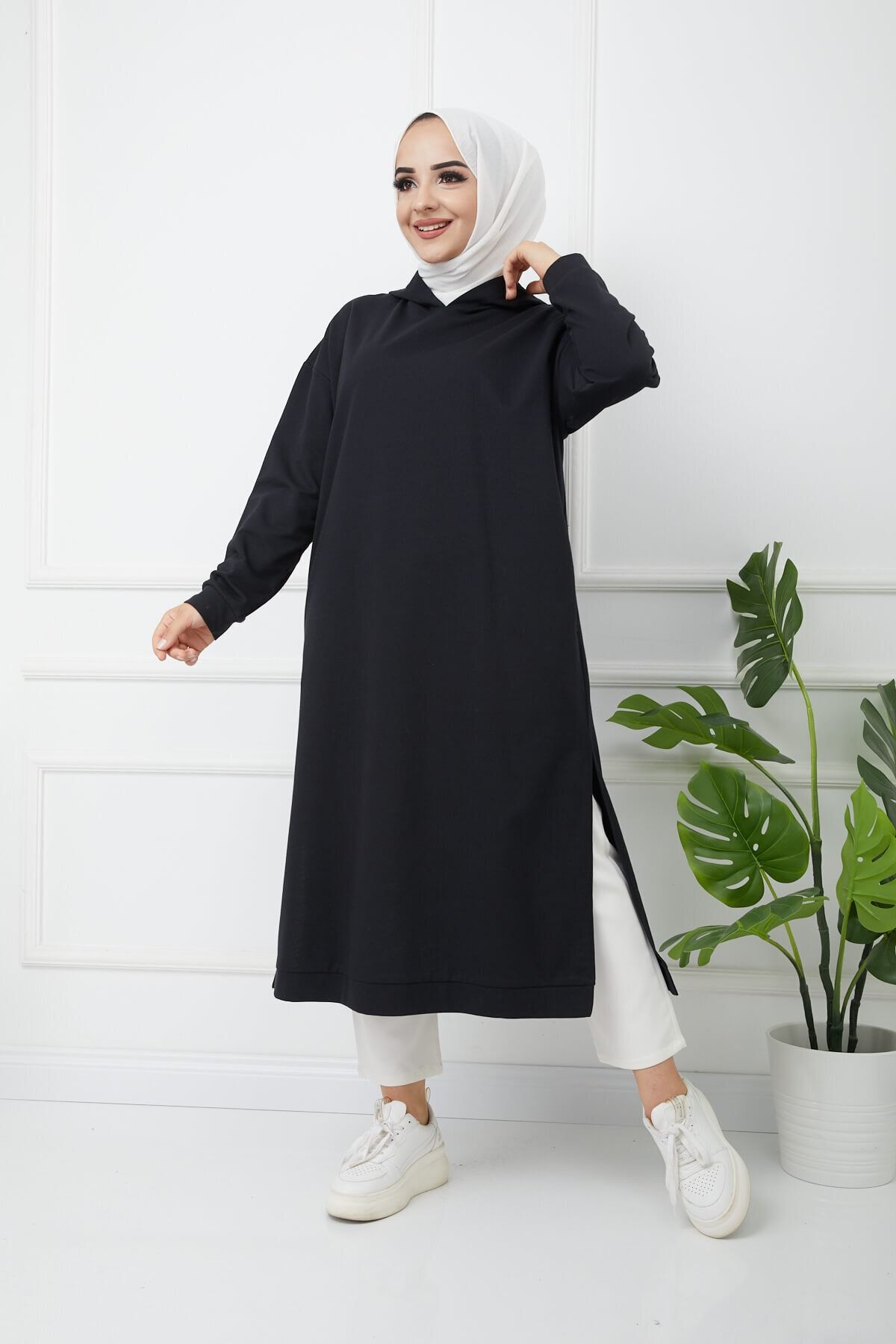 AKRA MODA Kadın Kapüşonlu Tesettür Tunik 3007