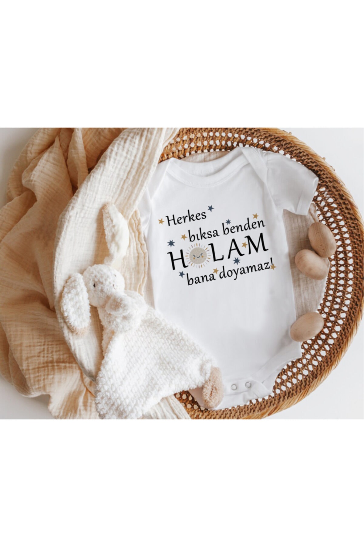 Niles Baby Shop Nilesbabyshop Herkes Bıksa Benden Halam Bana Doymaz Yazılı Kısa Kol Zıbın