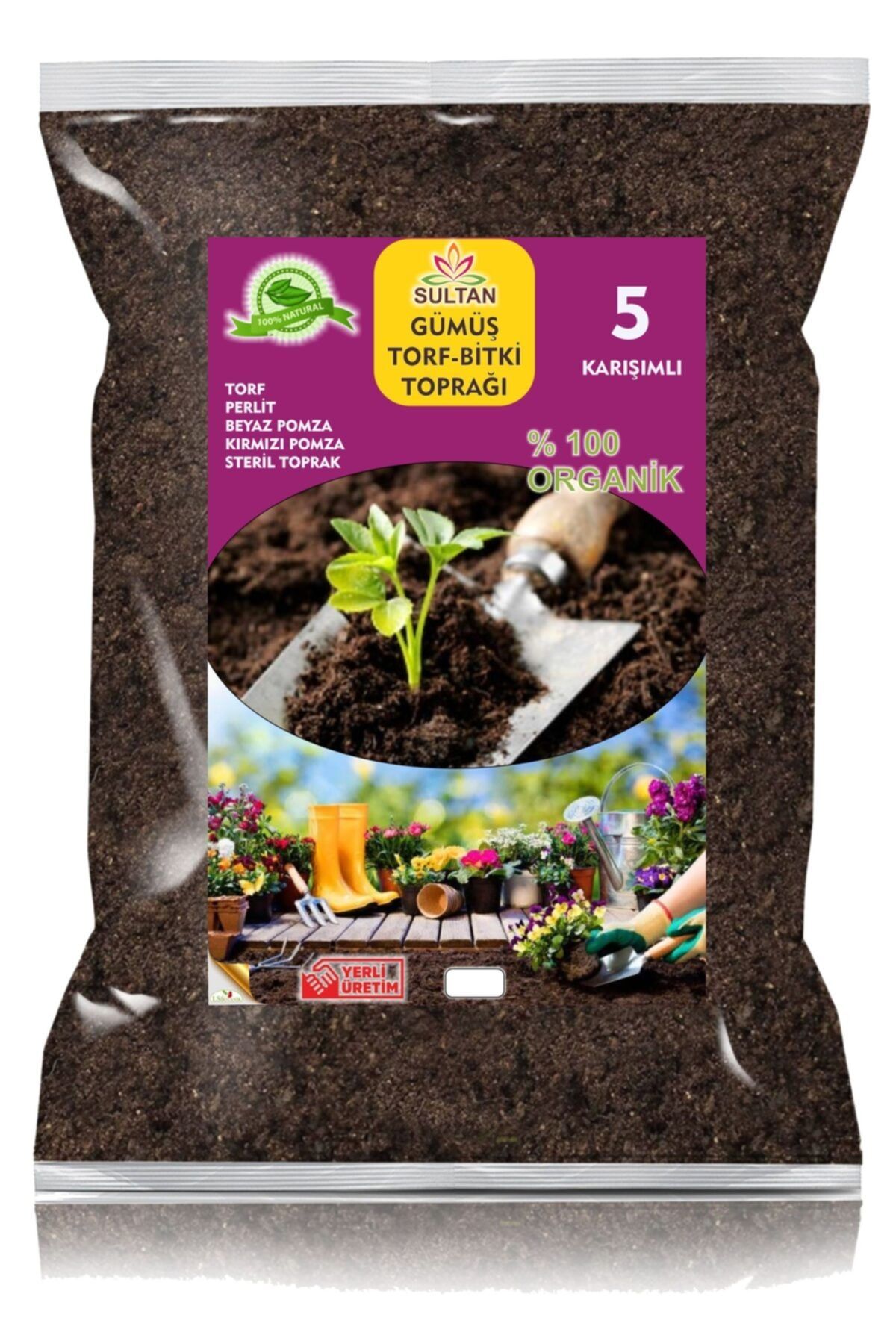 LS BOTANİK Ls Botanik 5 Karışımlı Gümüş Torf Bitki Toprağı 20 Litre